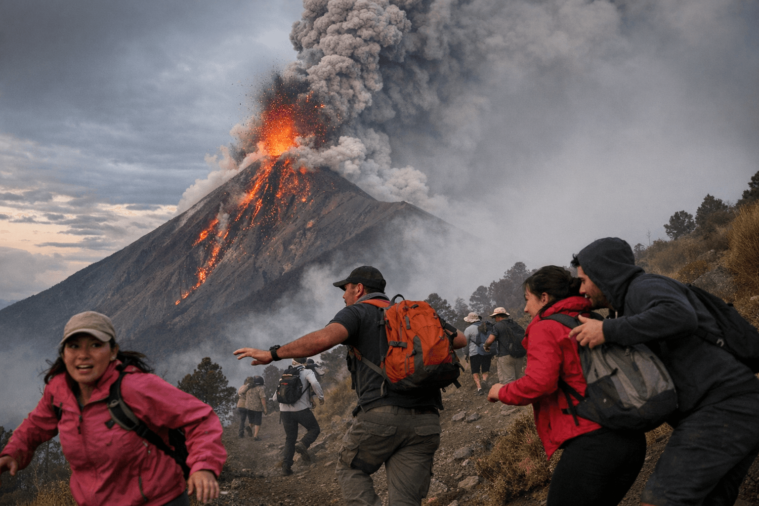 Tourists scramble as Guatemala’s Fuego volcano erupts, officials warn of danger