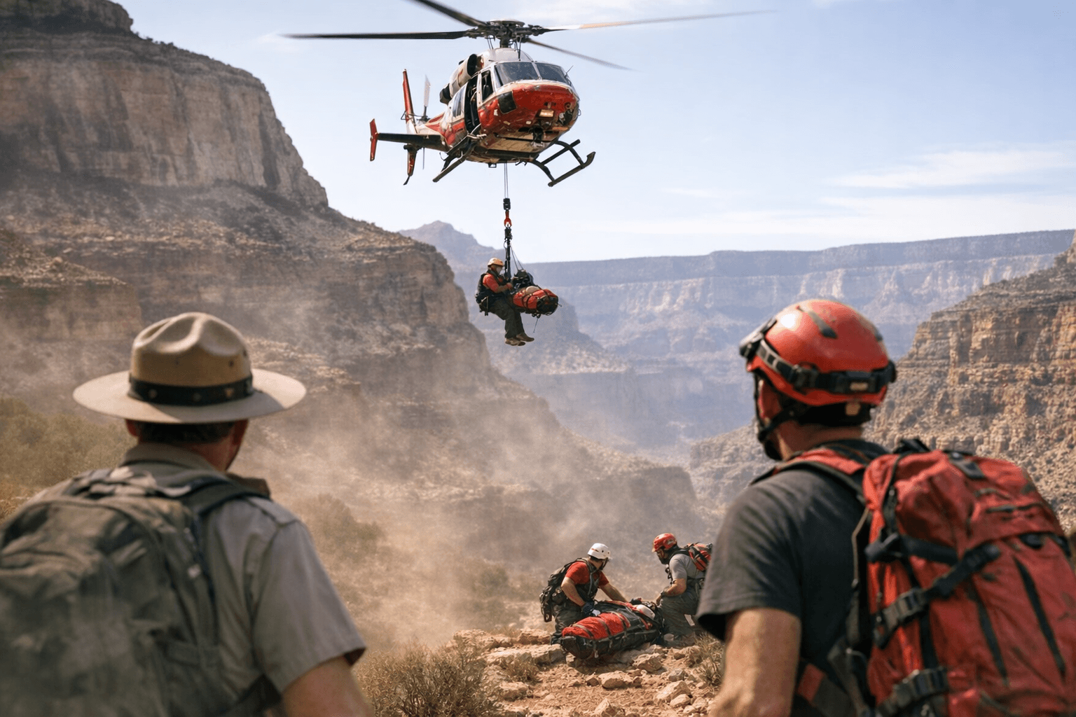 Grand Canyon rescue teams airlift 13 hikers in seven days amid trail detours