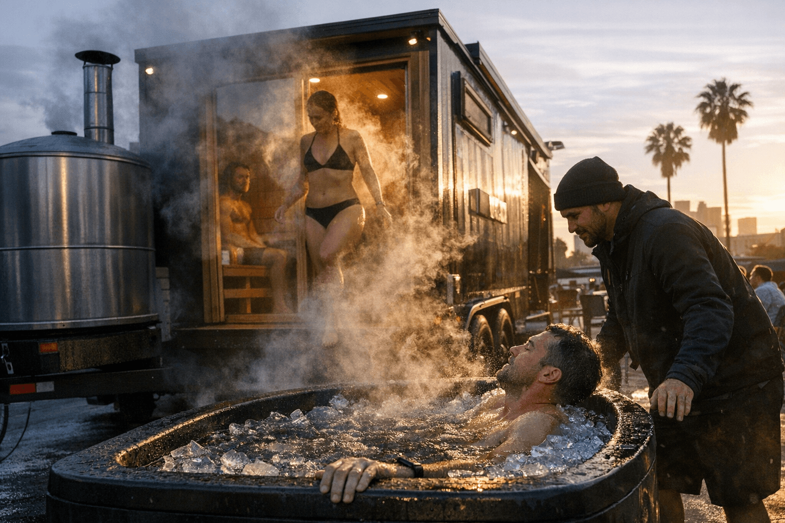Sauna Box takes cold plunge demos on the road with mobile wellness lab