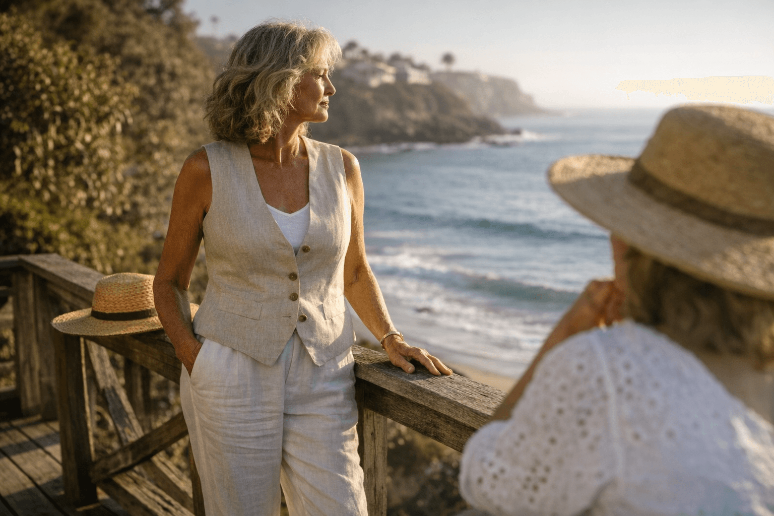 Linen Tops Define Coastal Grandmother Style, From Tanks to Tailored Vests