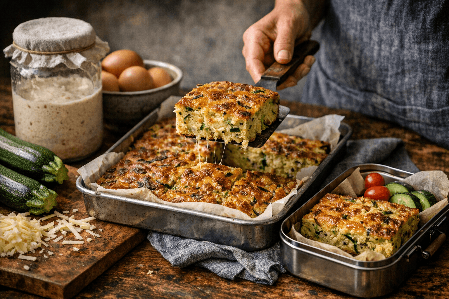 Australian Sourdough Zucchini Slice Turns Discard Into Flexible Meal