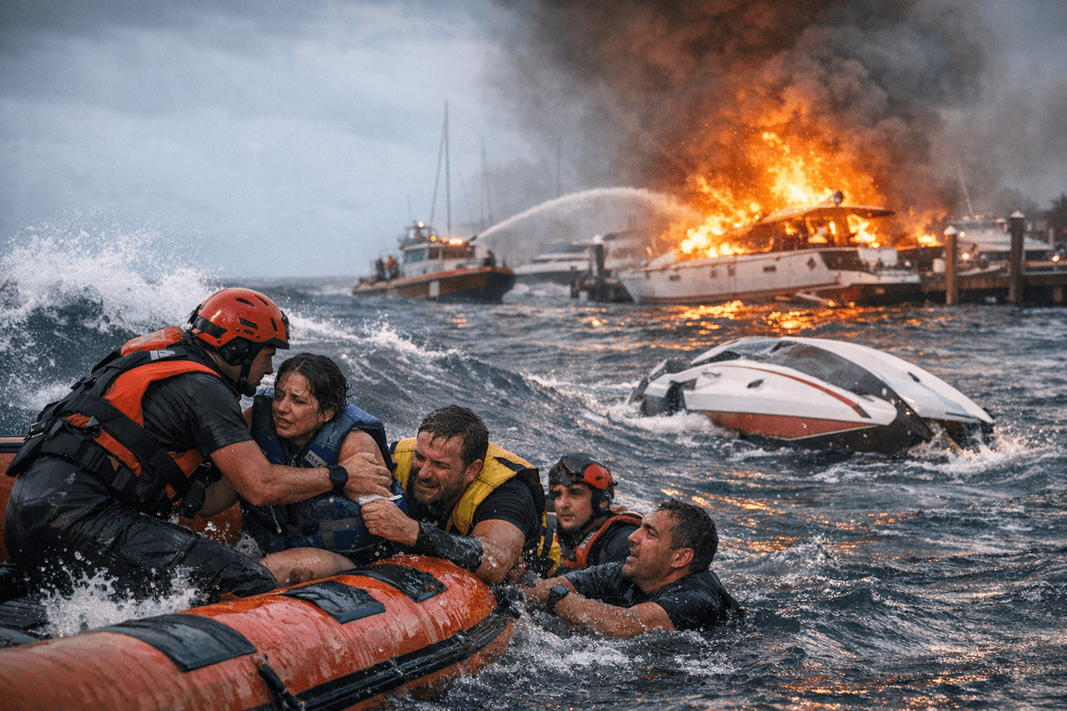 Boating accidents span rescues, fires, capsizes, and fatal speed crashes