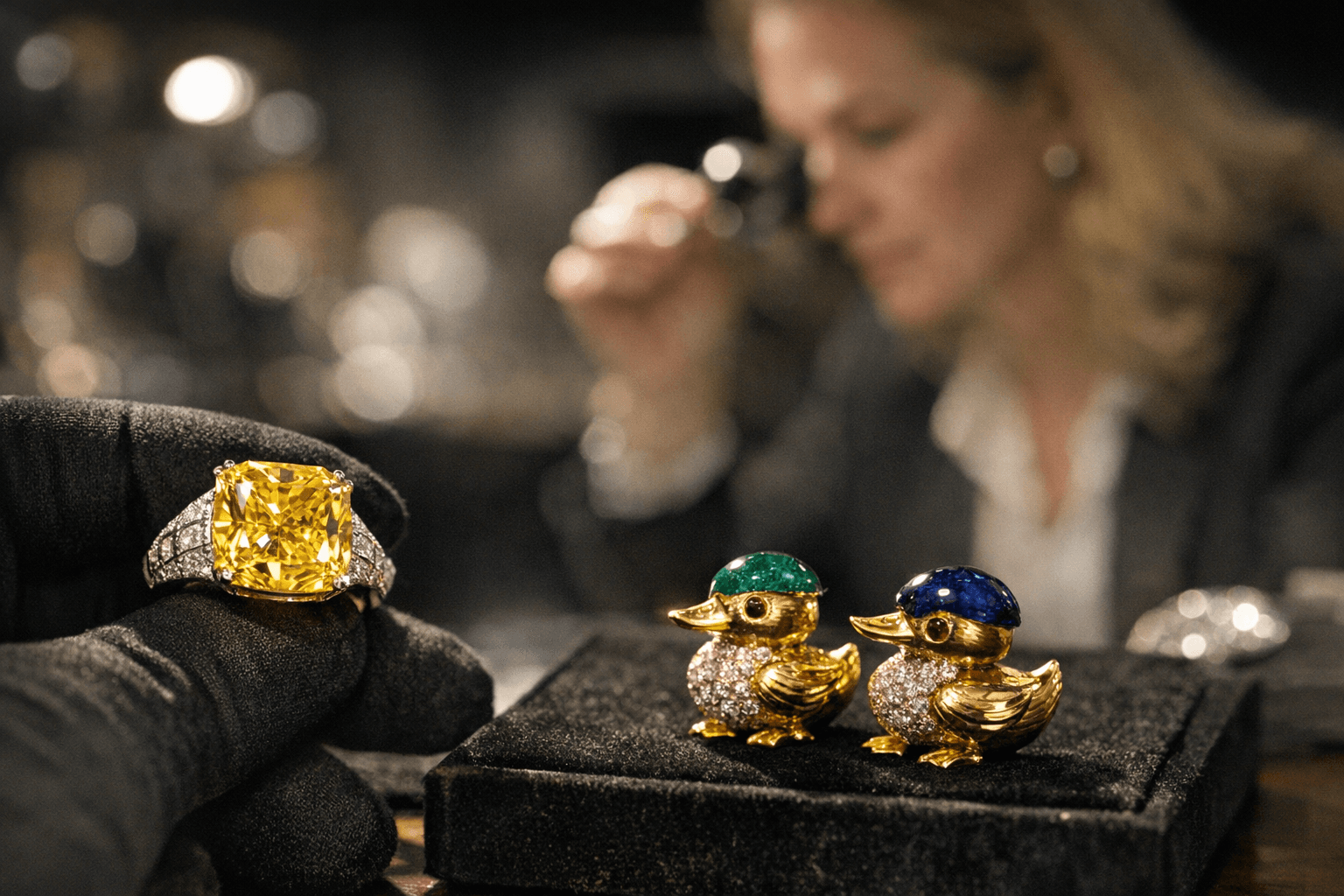 Heritage Auctions’ spring jewelry sale features fancy diamonds, Kashmir sapphires, Cartier ducks