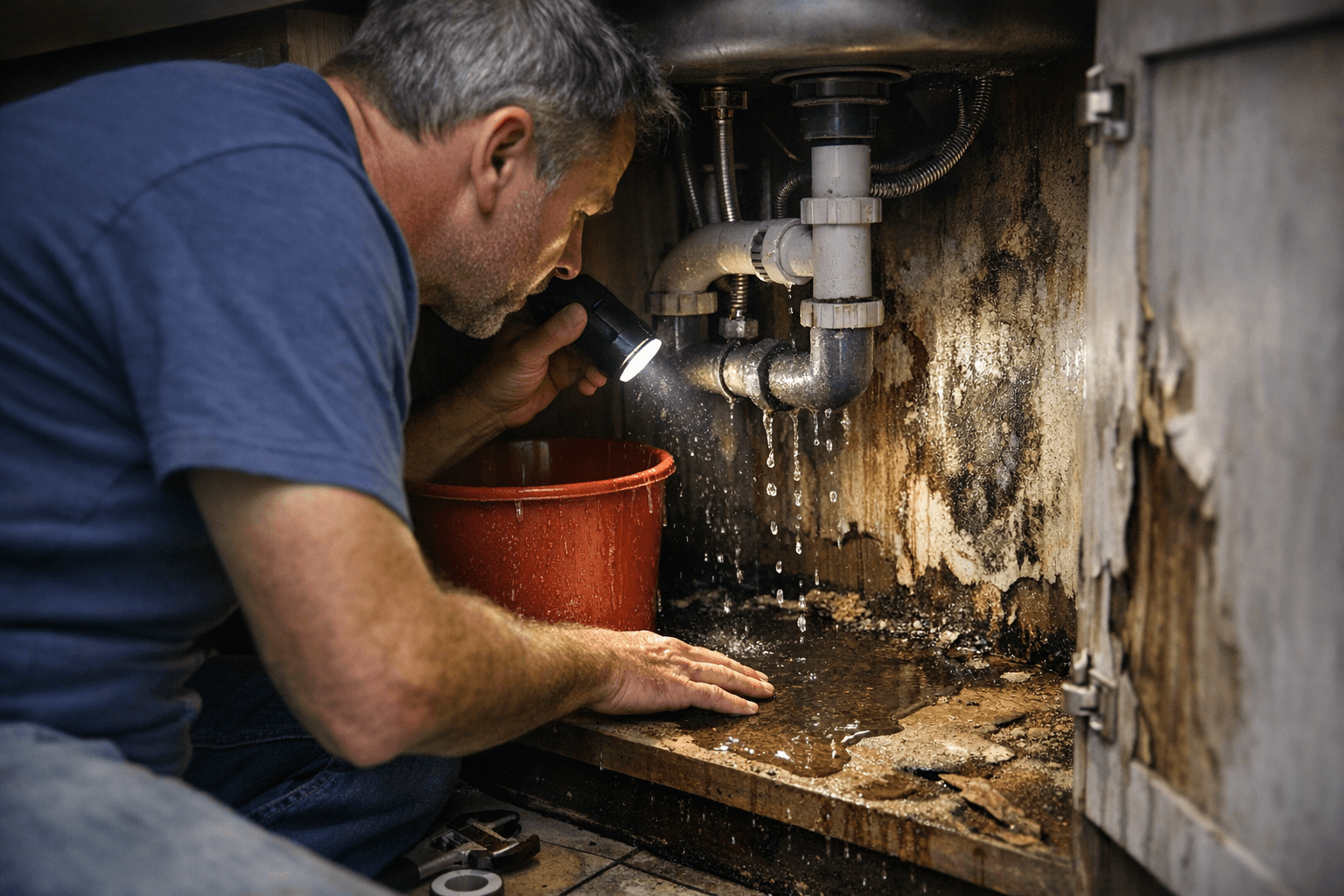 נזילה מתחת לכיור: איך מזהים את המקור ומונעים נזק גדול