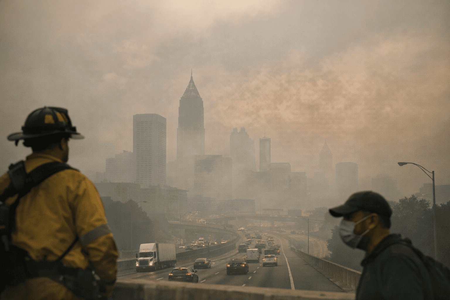 Georgia wildfire smoke blankets Atlanta as drought fuels dozens of fires