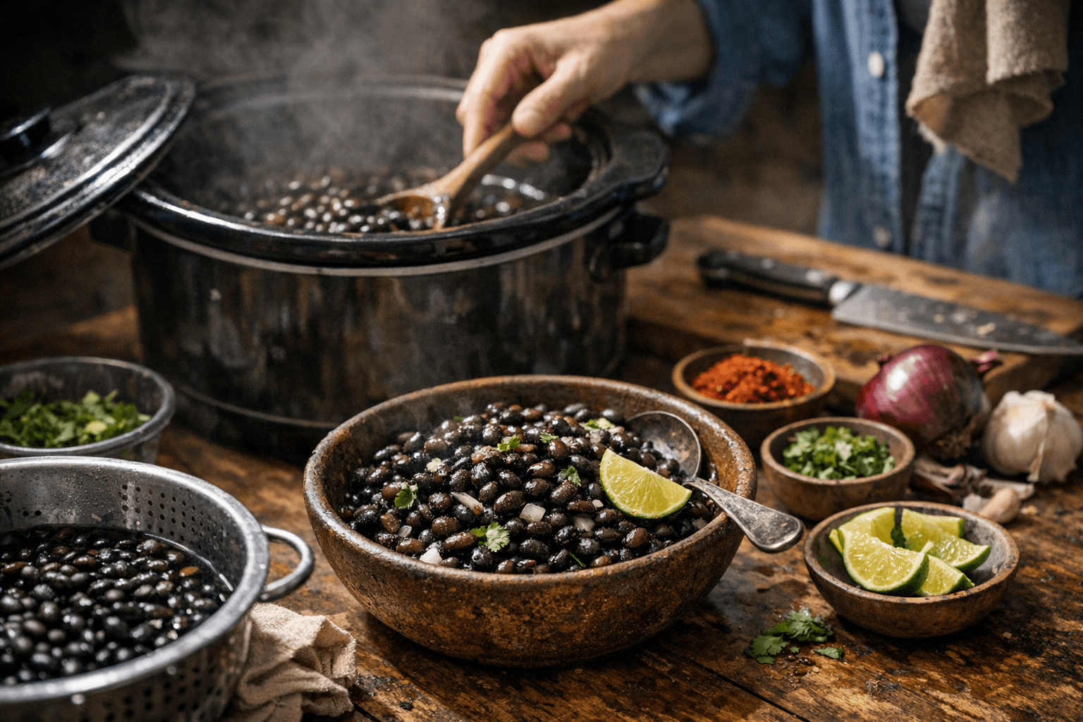 שעועית שחורה ביתית: בישול איטי, תיבול מדויק ושימושים מגוונים