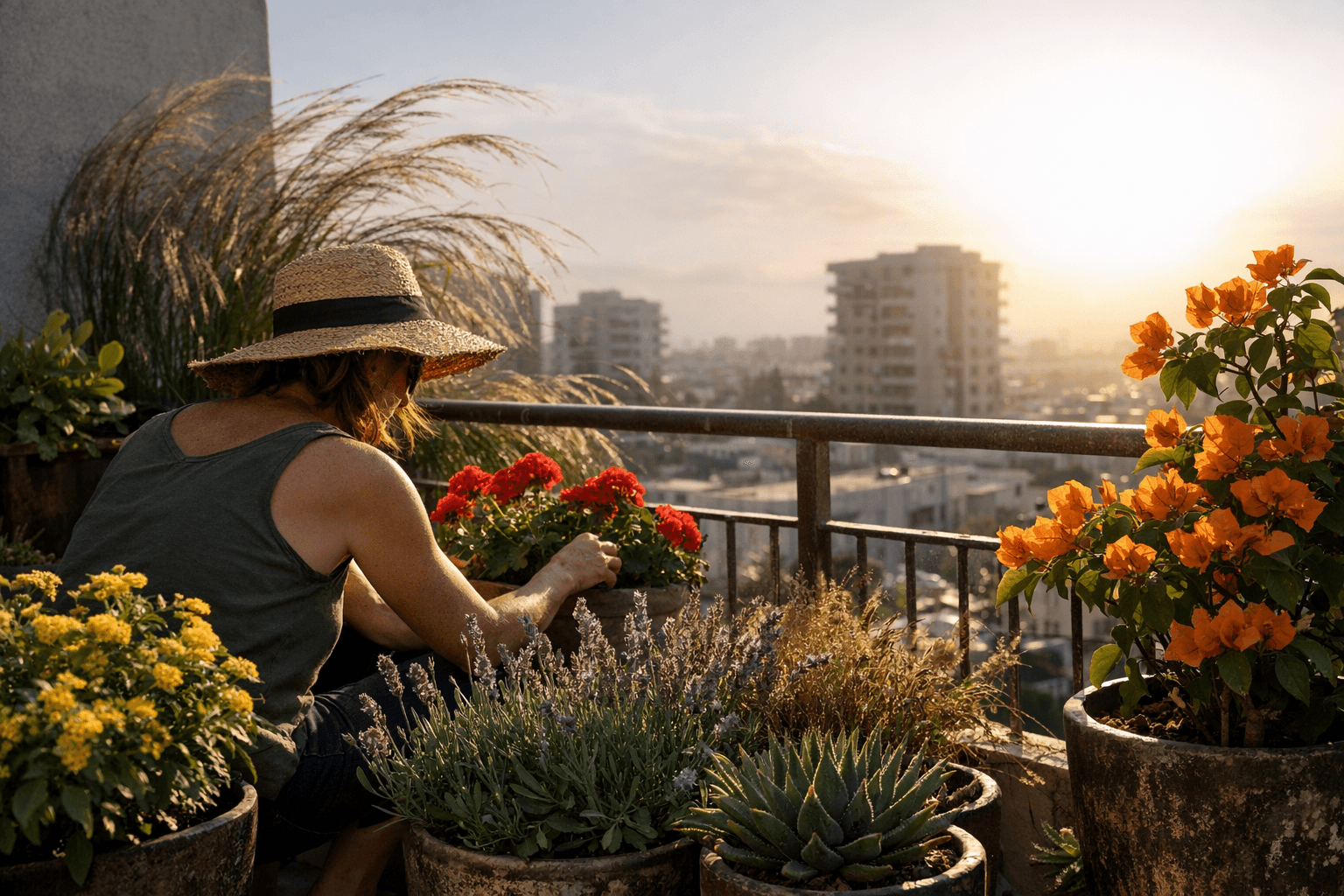 צמחים למרפסת מערבית: 10 זנים עמידים לחום ולרוח