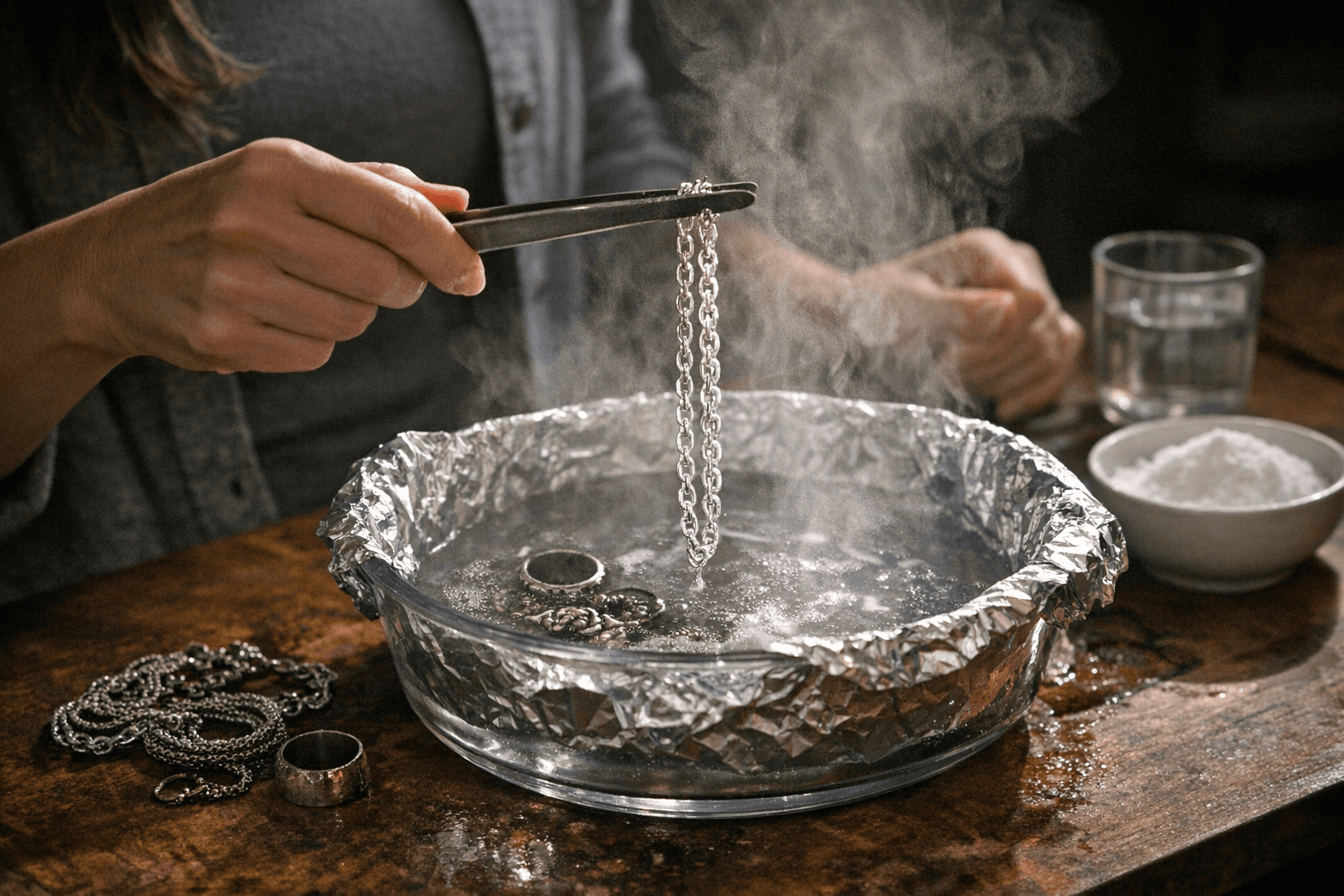 Viral aluminum-foil trick restores tarnished silver jewelry to new shine