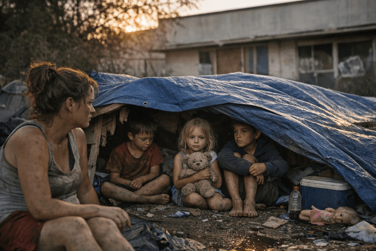 Neighbors alarmed after woman, three children found living in Houston encampment