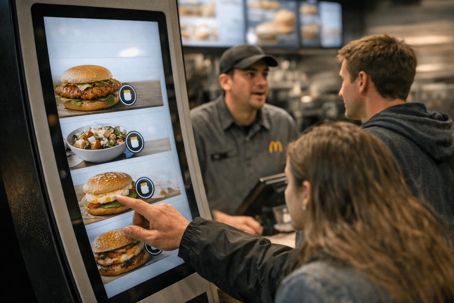 McDonald’s adds protein badges to kiosks and app menus