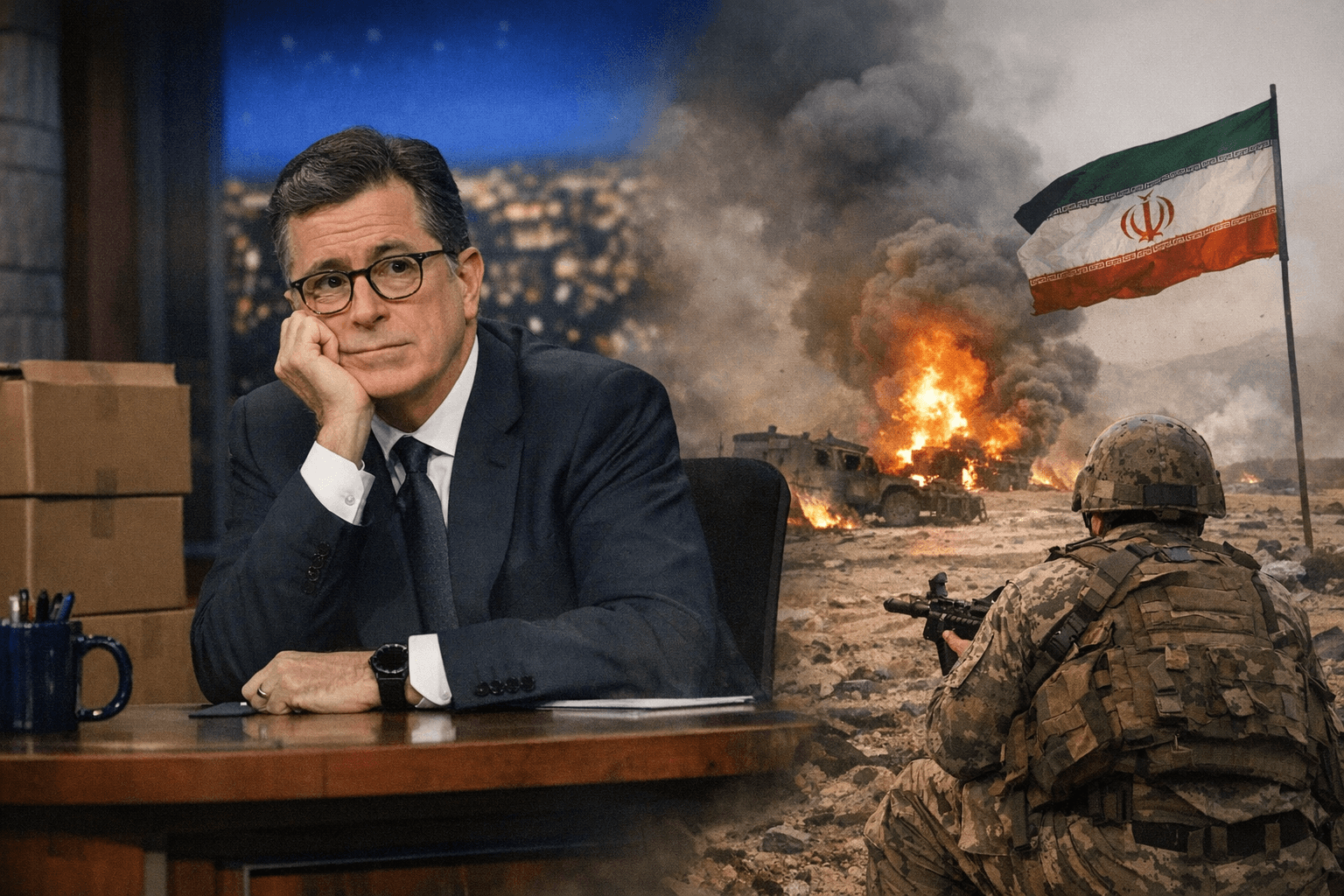 Colbert jokes Iran war may outlast Late Show’s final episode