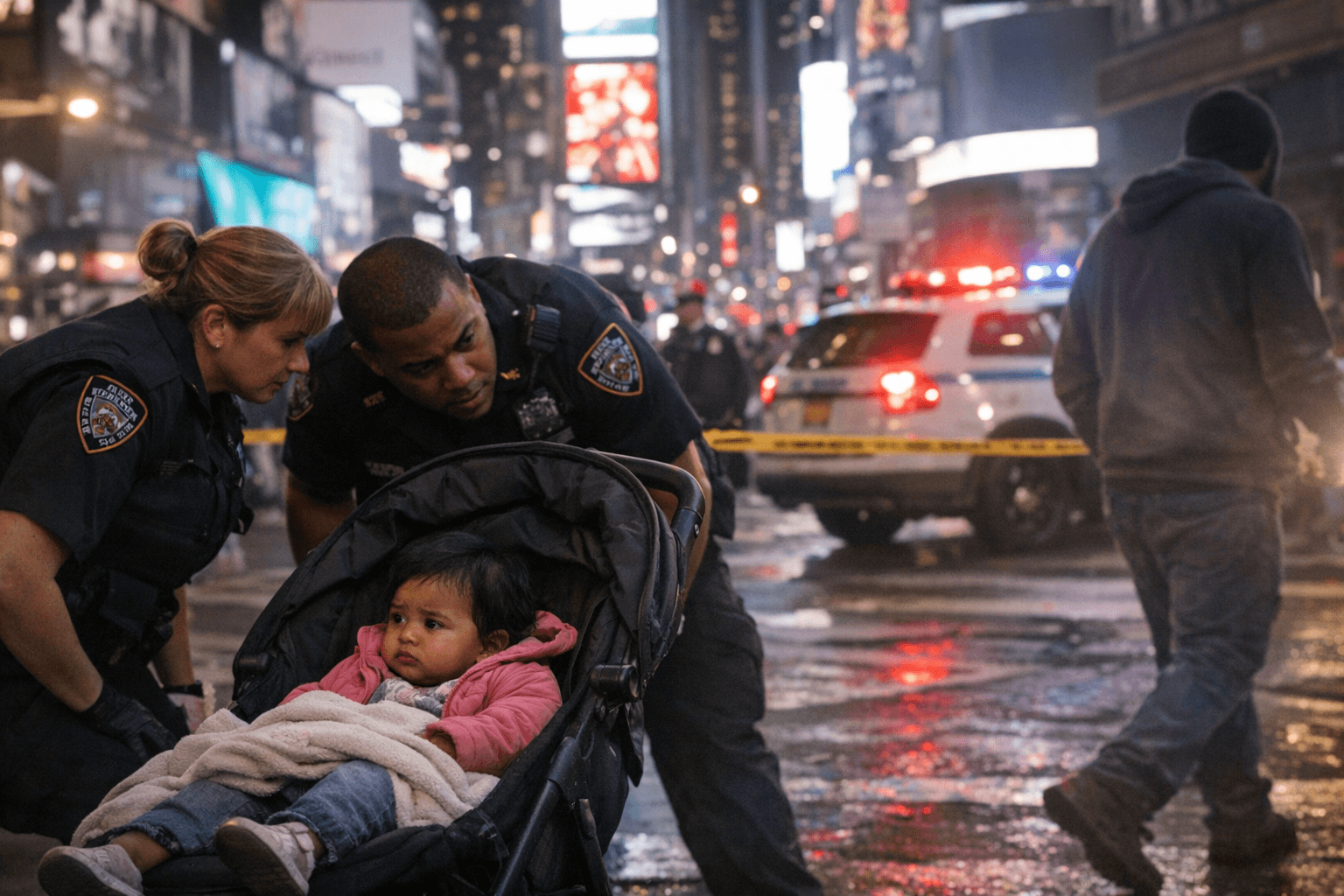 Police search for man who abandoned 1-year-old girl in Times Square