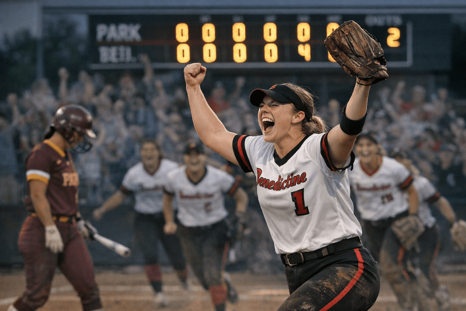 Selvage throws perfect game as Benedictine sweeps Park University