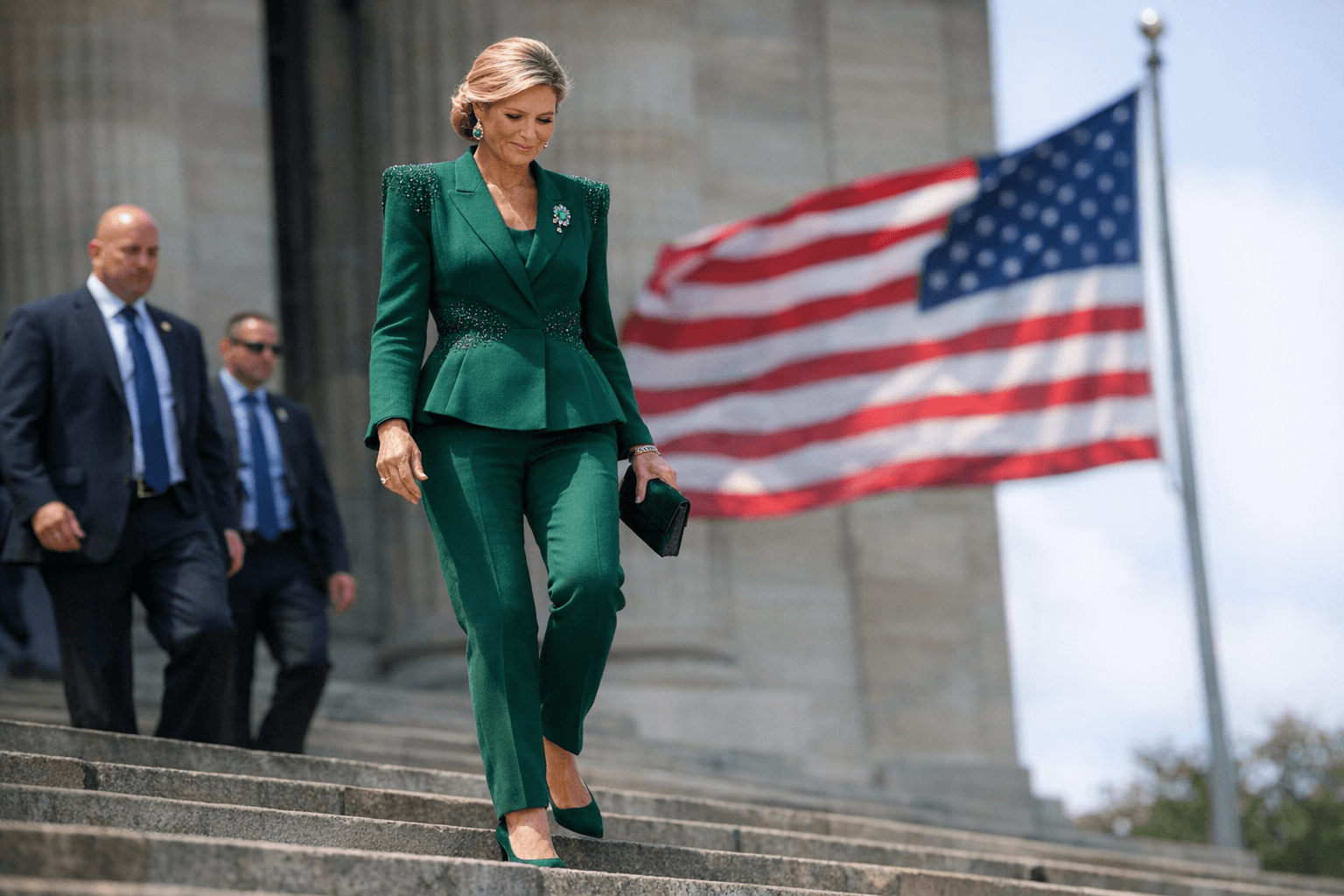 Queen Máxima Revives Emerald Jan Taminiau Suit for U.S. Visit
