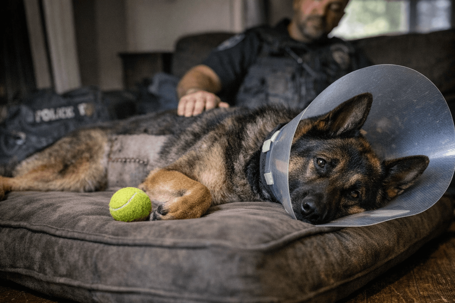 Washington police canine Styx recovers after swallowing tennis ball