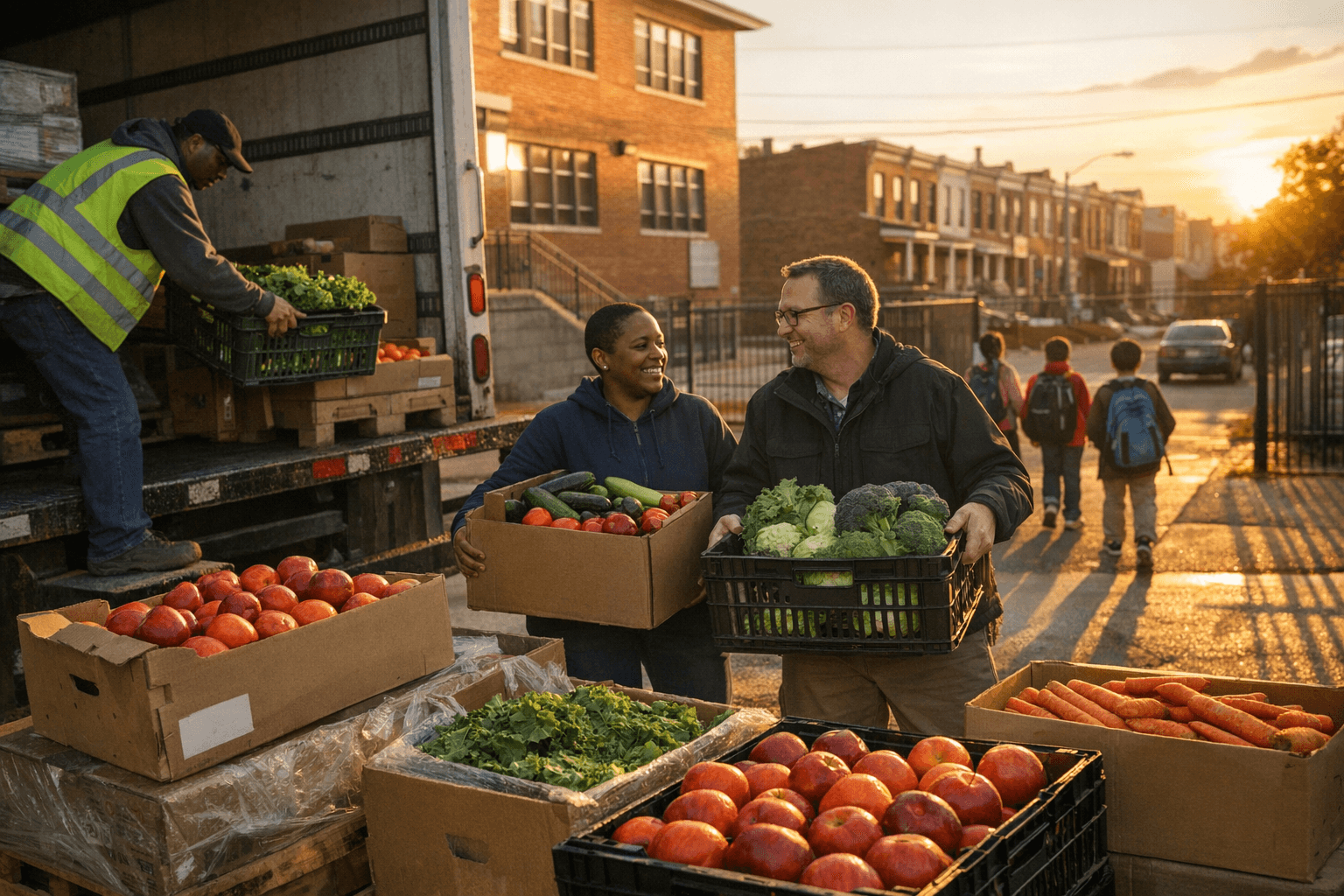 Earth Day delivery sends 8,000 pounds of produce to city schools