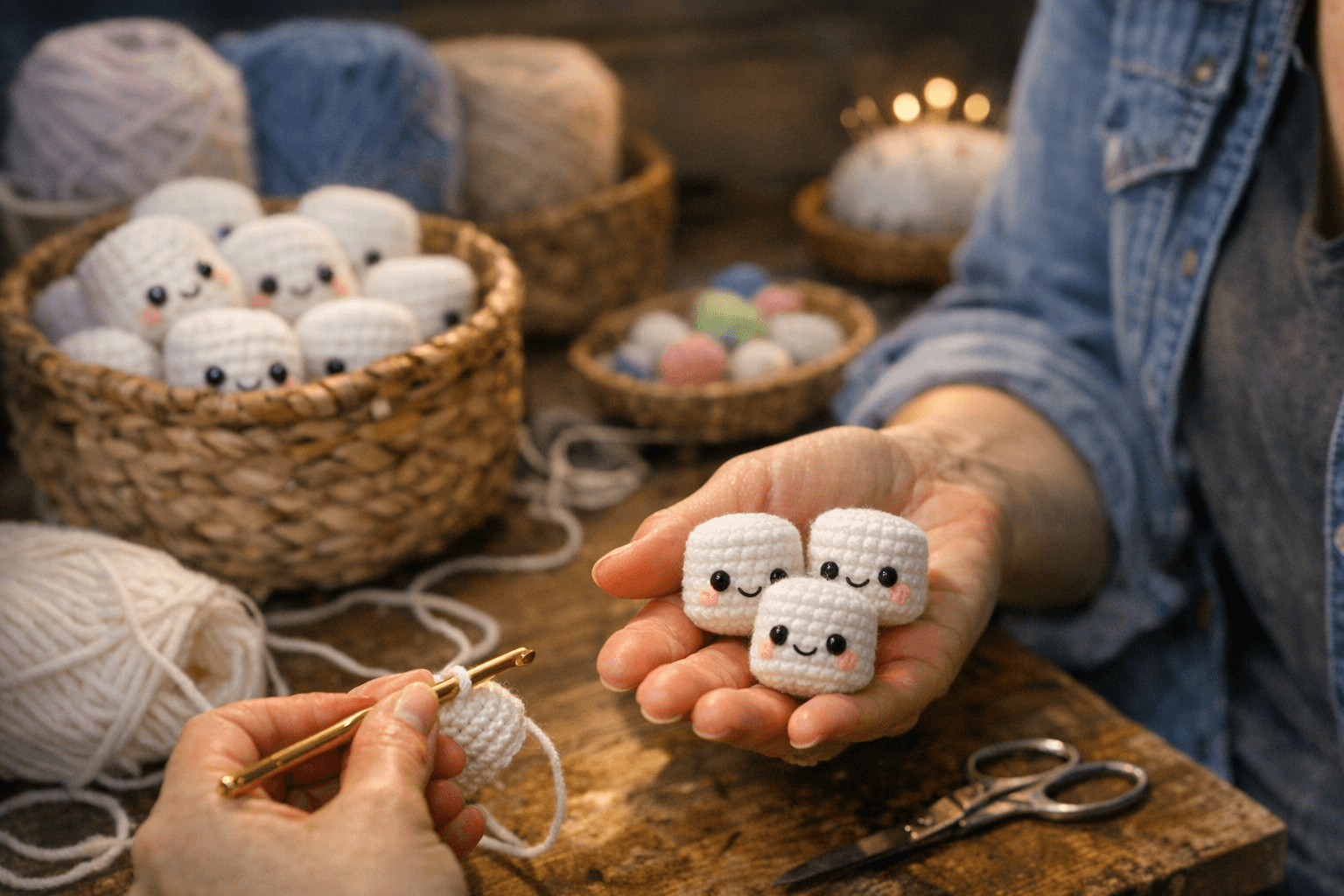 Yarn Gems Shares Tiny Marshmallow Amigurumi Pattern for Quick Crochet Decor