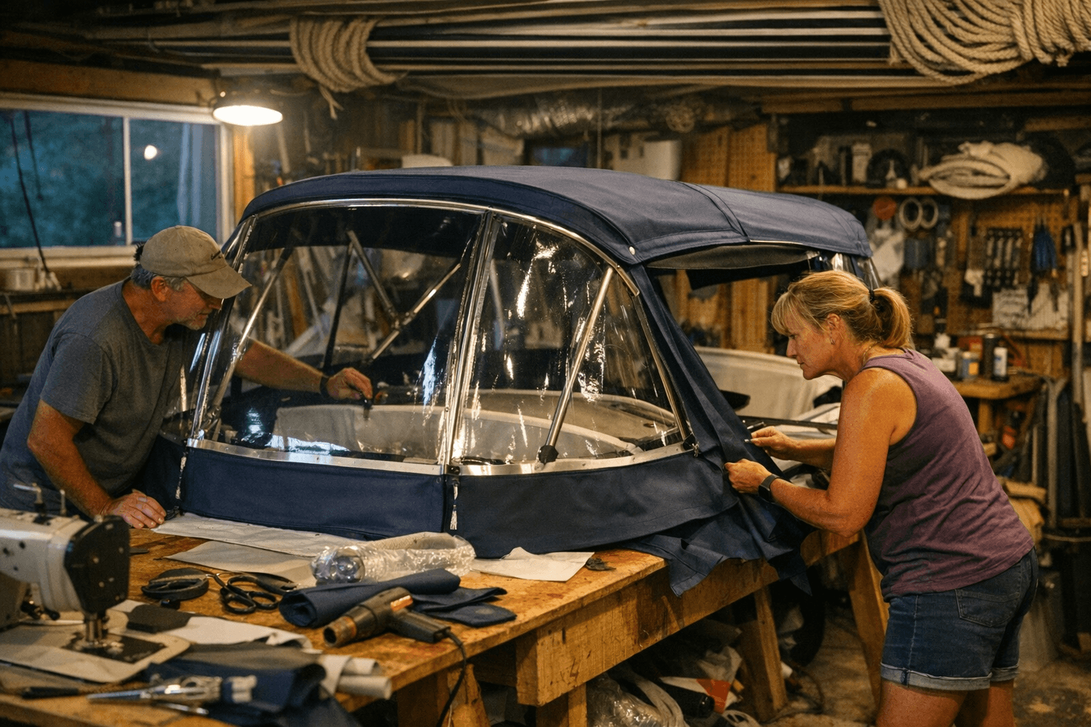 Modular DIY dodger and bimini turn costly cockpit enclosure affordable