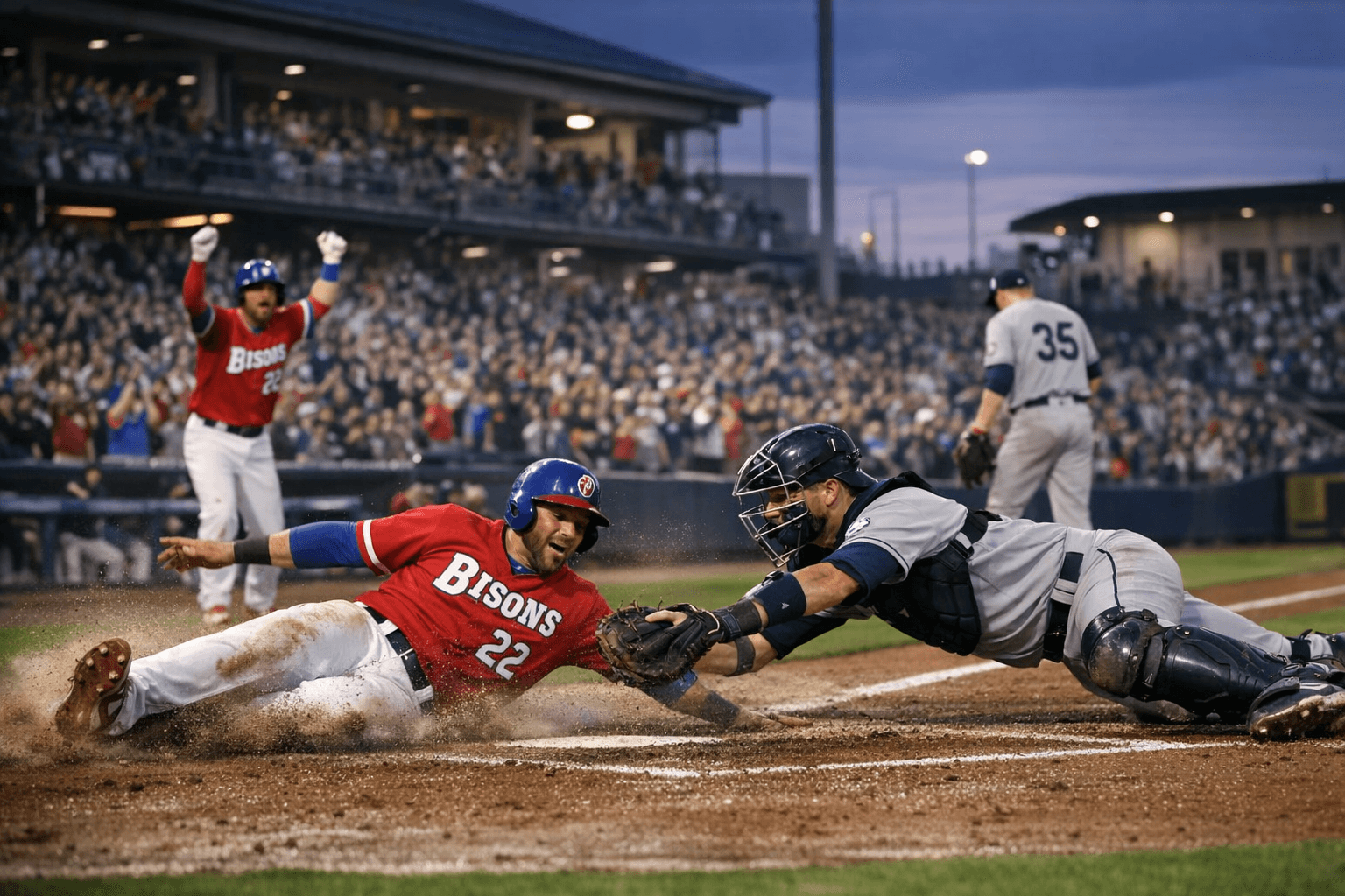 Bisons rally from 3-0 deficit to beat Clippers 5-3