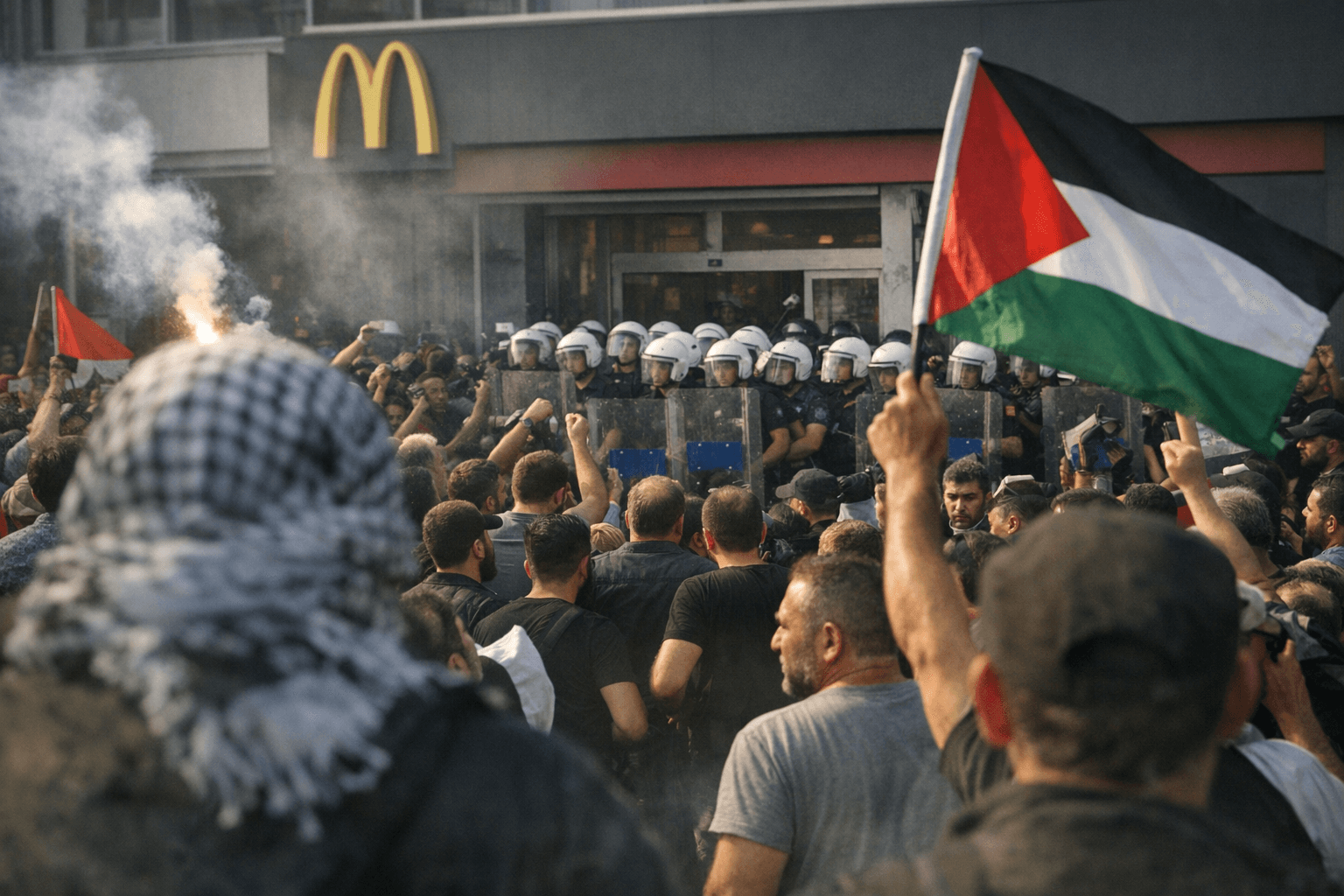 Istanbul Protesters Block McDonald’s Opening Amid Boycott Campaign