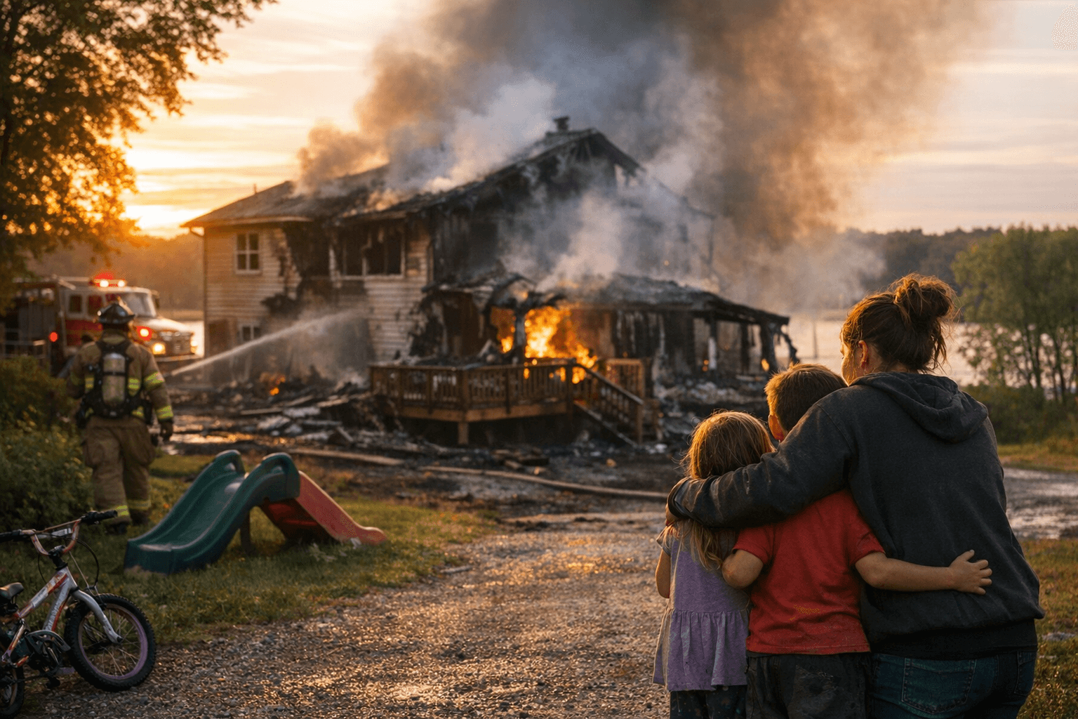 Eight escape County Highway 83 house fire, home heavily damaged