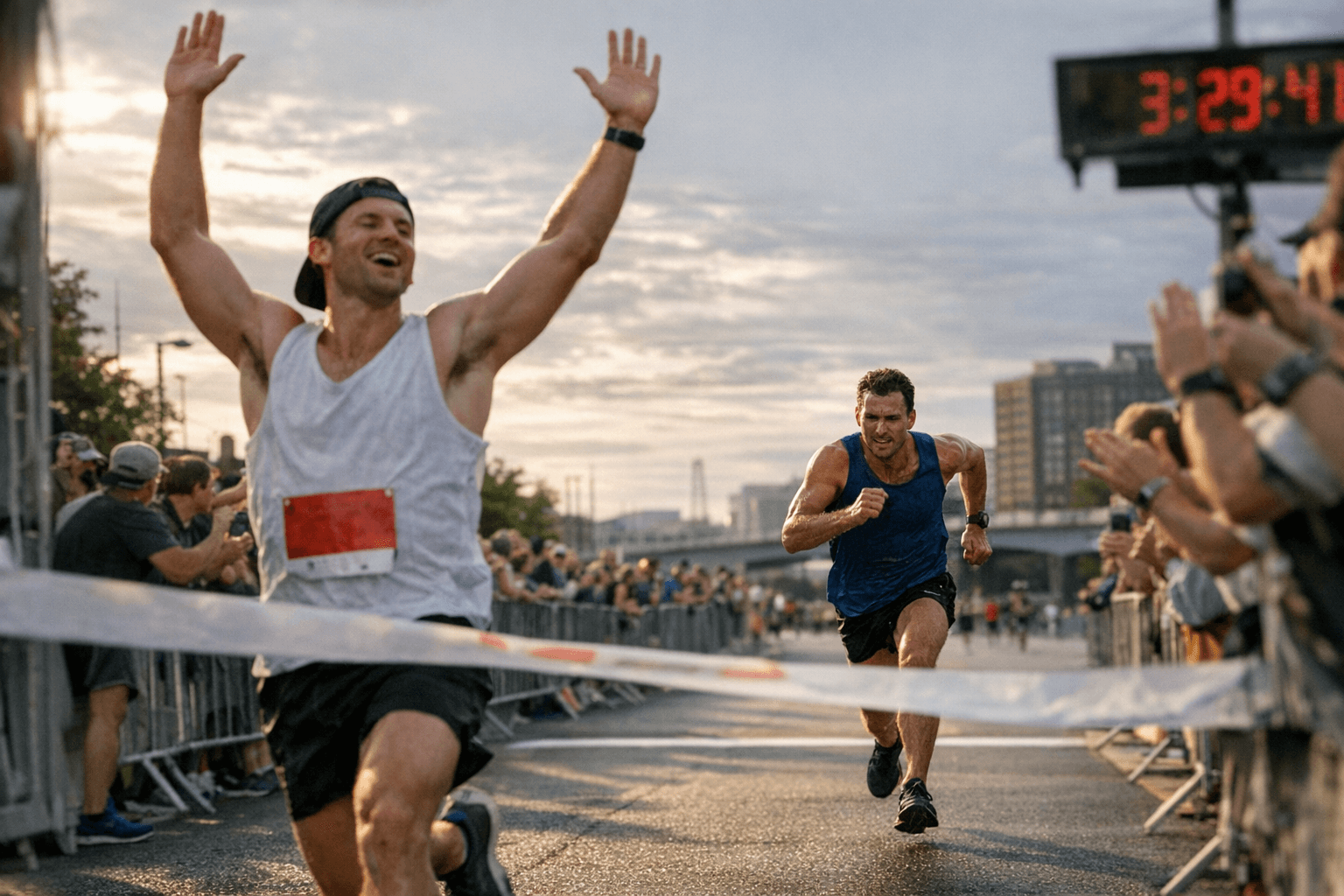 Runner celebrates too early, loses Delaware marathon in viral finish-line sprint