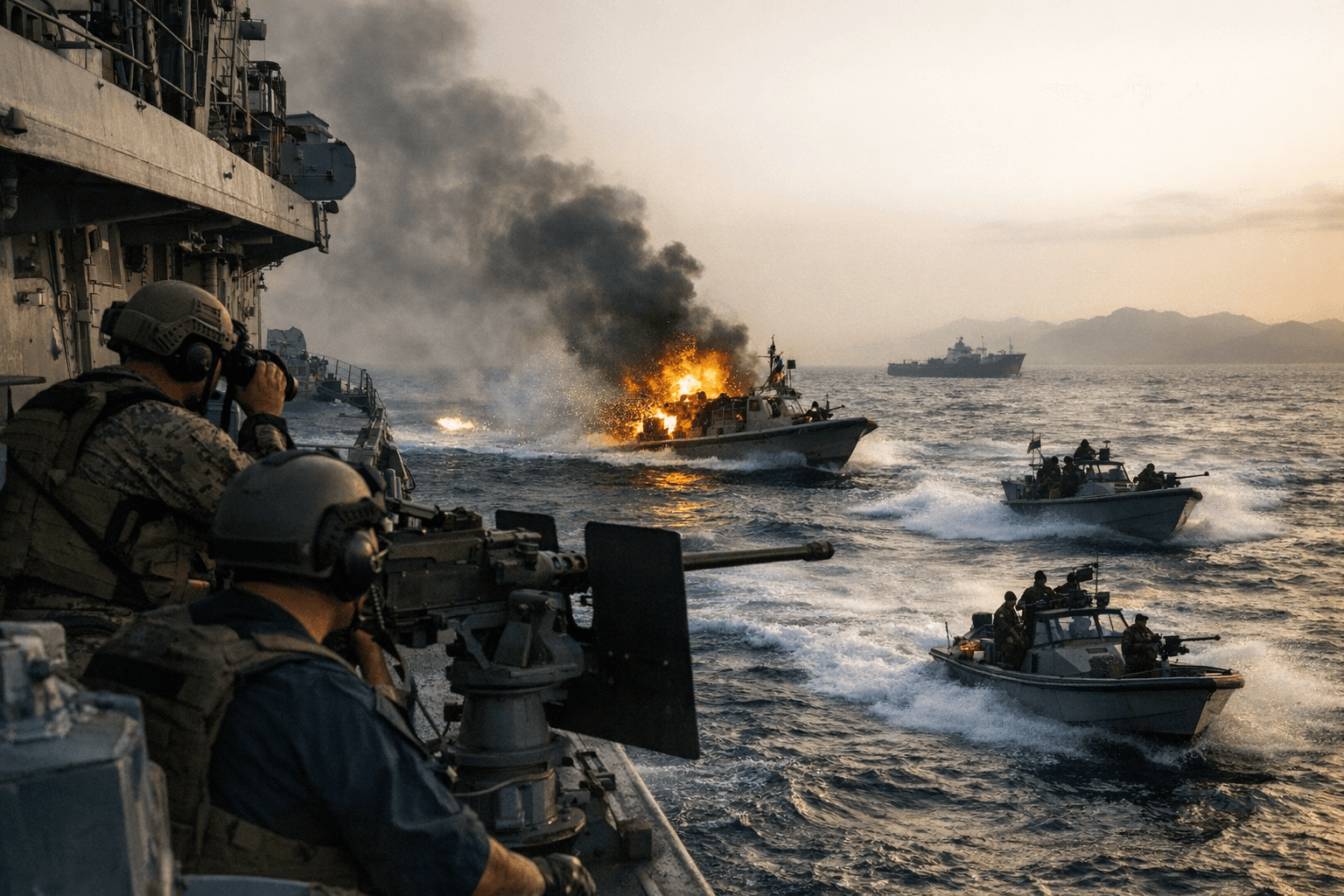 Trump orders Navy to shoot Iranian mine boats in Strait of Hormuz