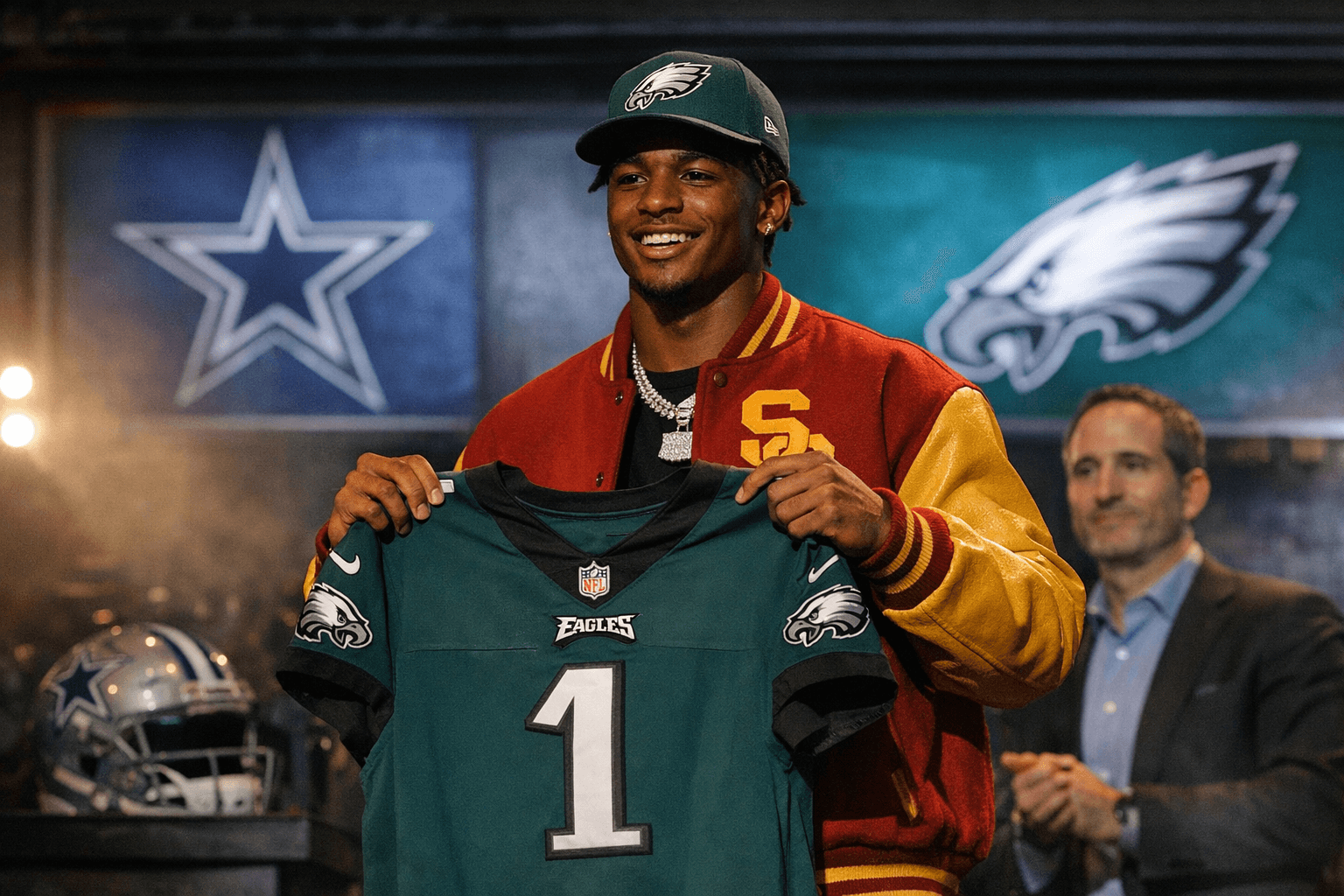 Eagles trade up with Cowboys to draft USC receiver Makai Lemon at No. 20