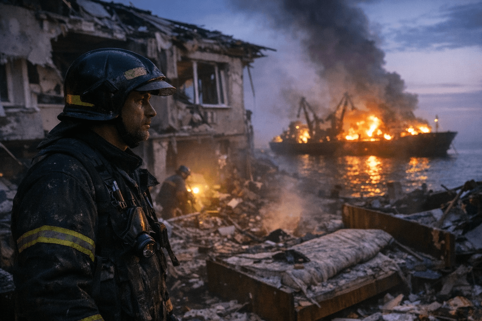 Russian drone strike on Odesa kills couple, hits grain ship