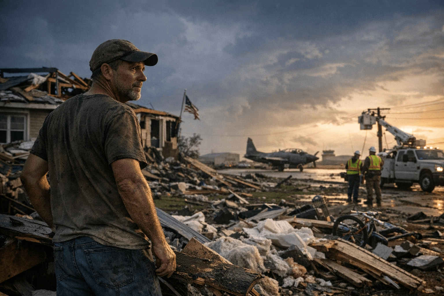 Tornado rips through Enid, Oklahoma, damaging homes and closing Air Force base