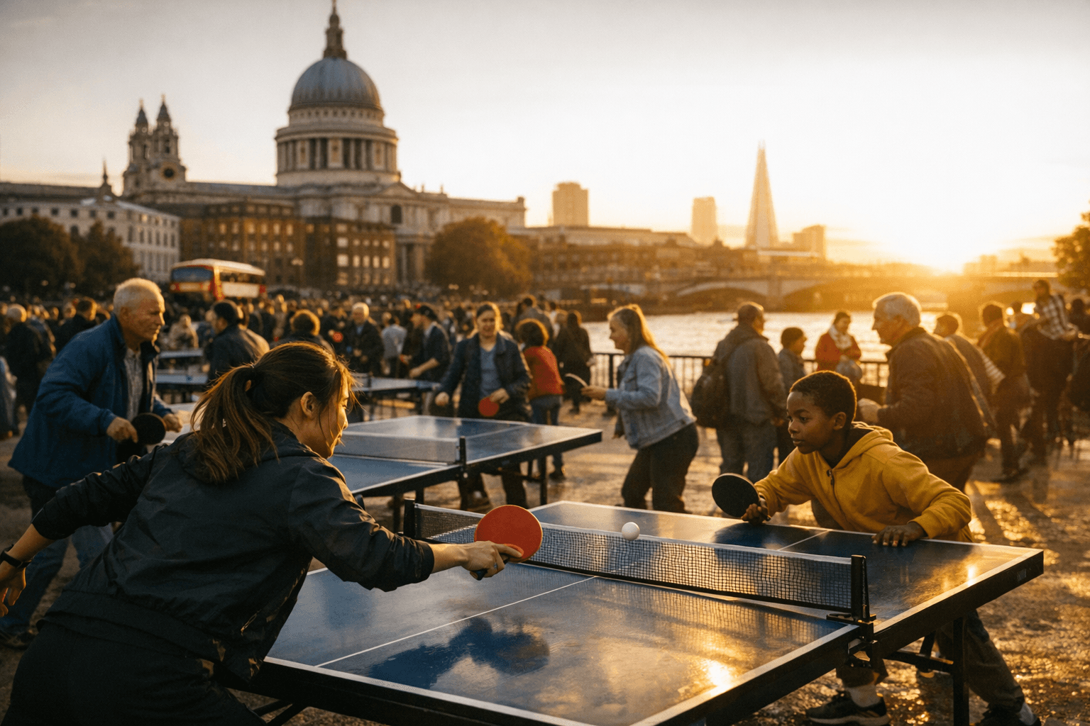 London Turns Into Table Tennis Showcase for World Day Celebrations