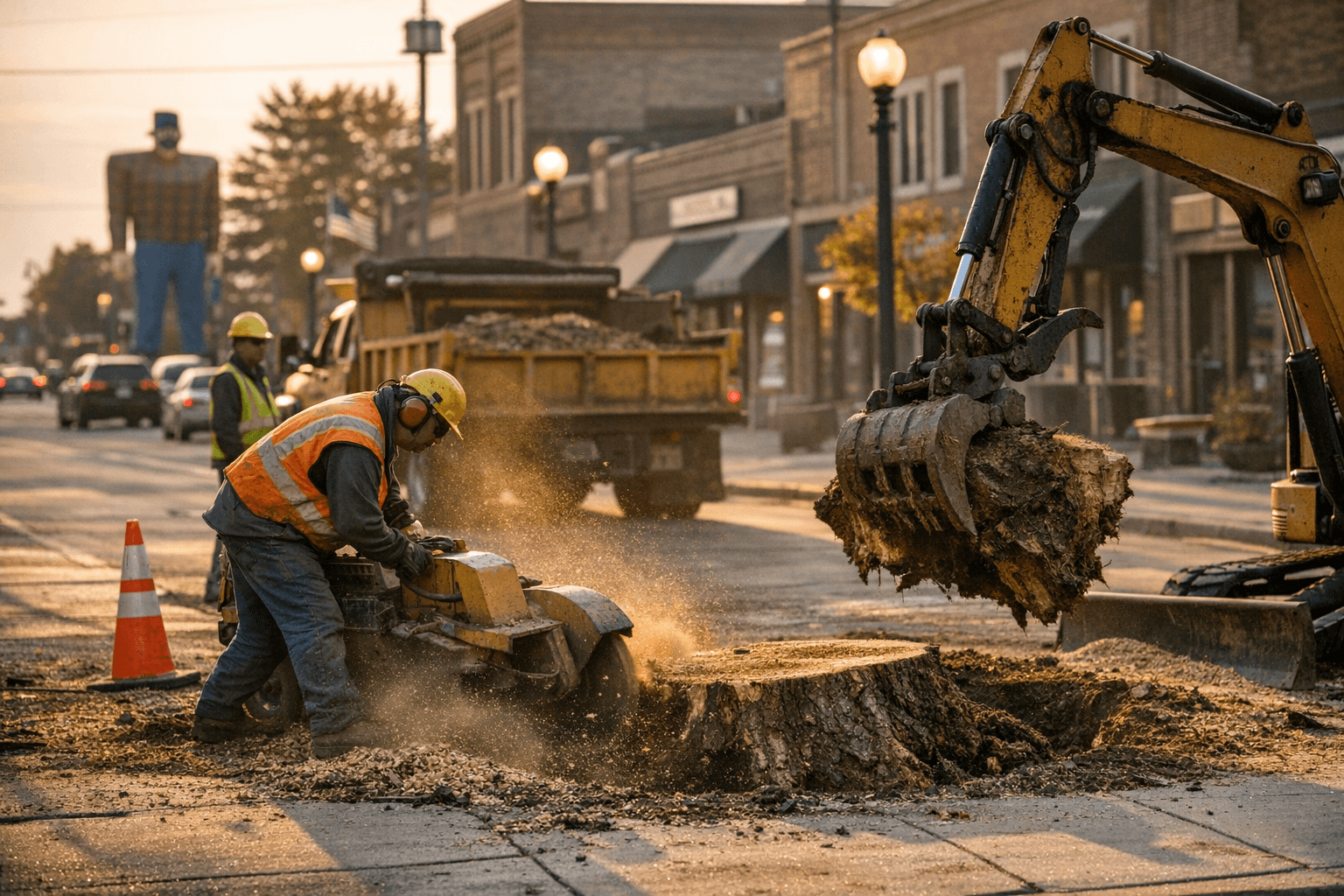 Bemidji starts downtown stump removal, sidewalk repairs this week