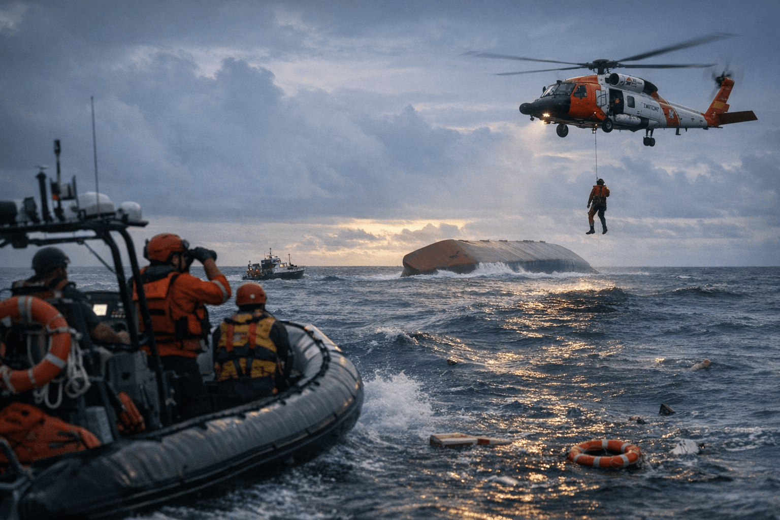 Search intensifies for five missing after cargo ship Mariana capsizes in Pacific