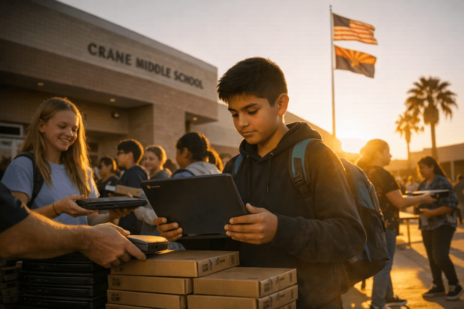 Crane Middle gives 300 Chromebooks to seventh-grade STEM students