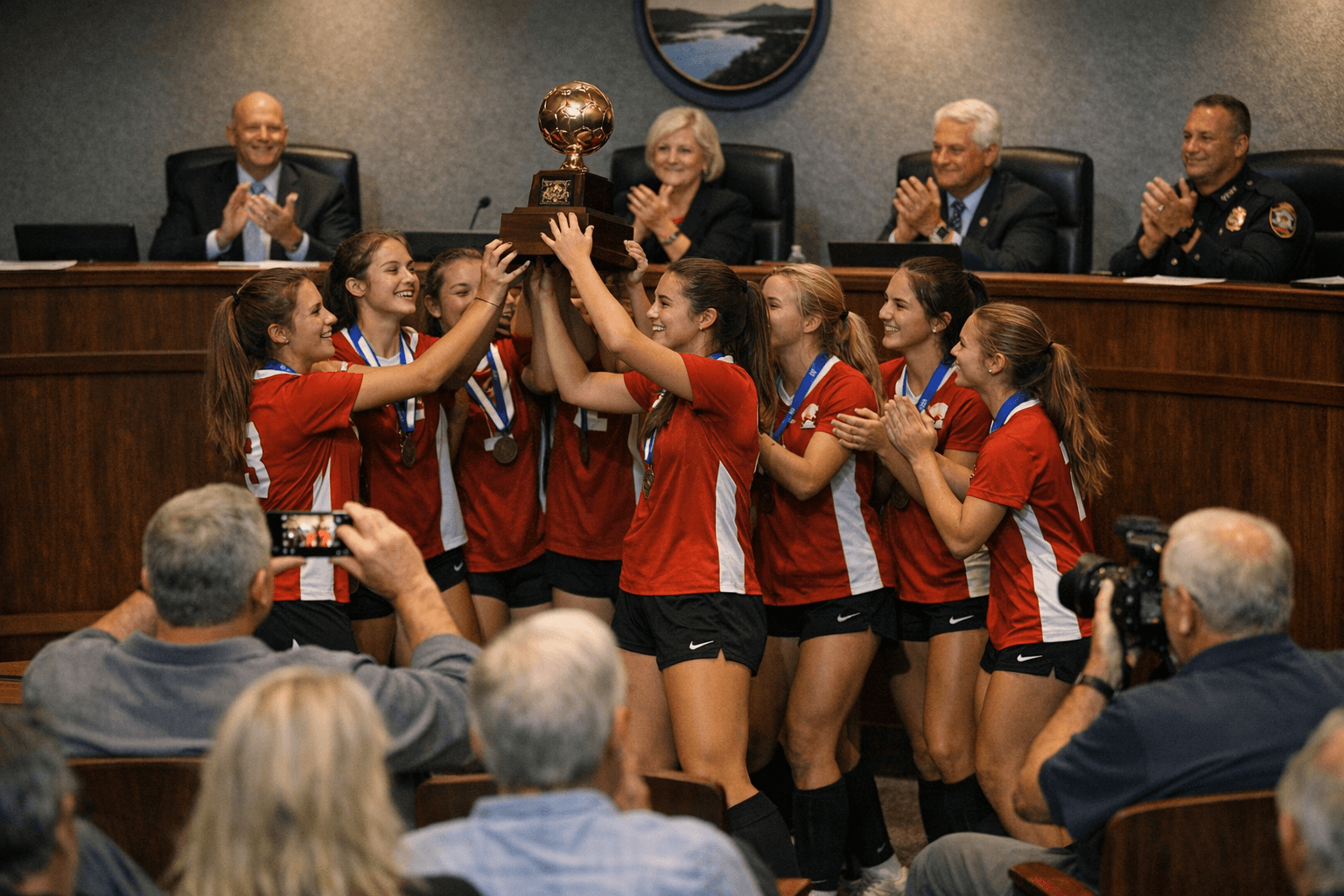 Lake Mary honors girls soccer champions at swift commission meeting