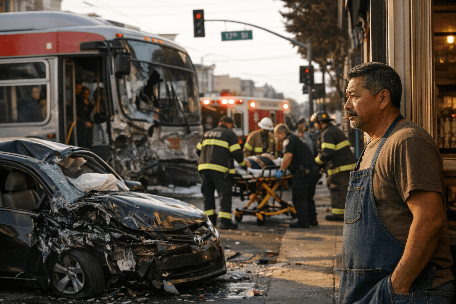 Muni bus collides with car in Mission District, four injured