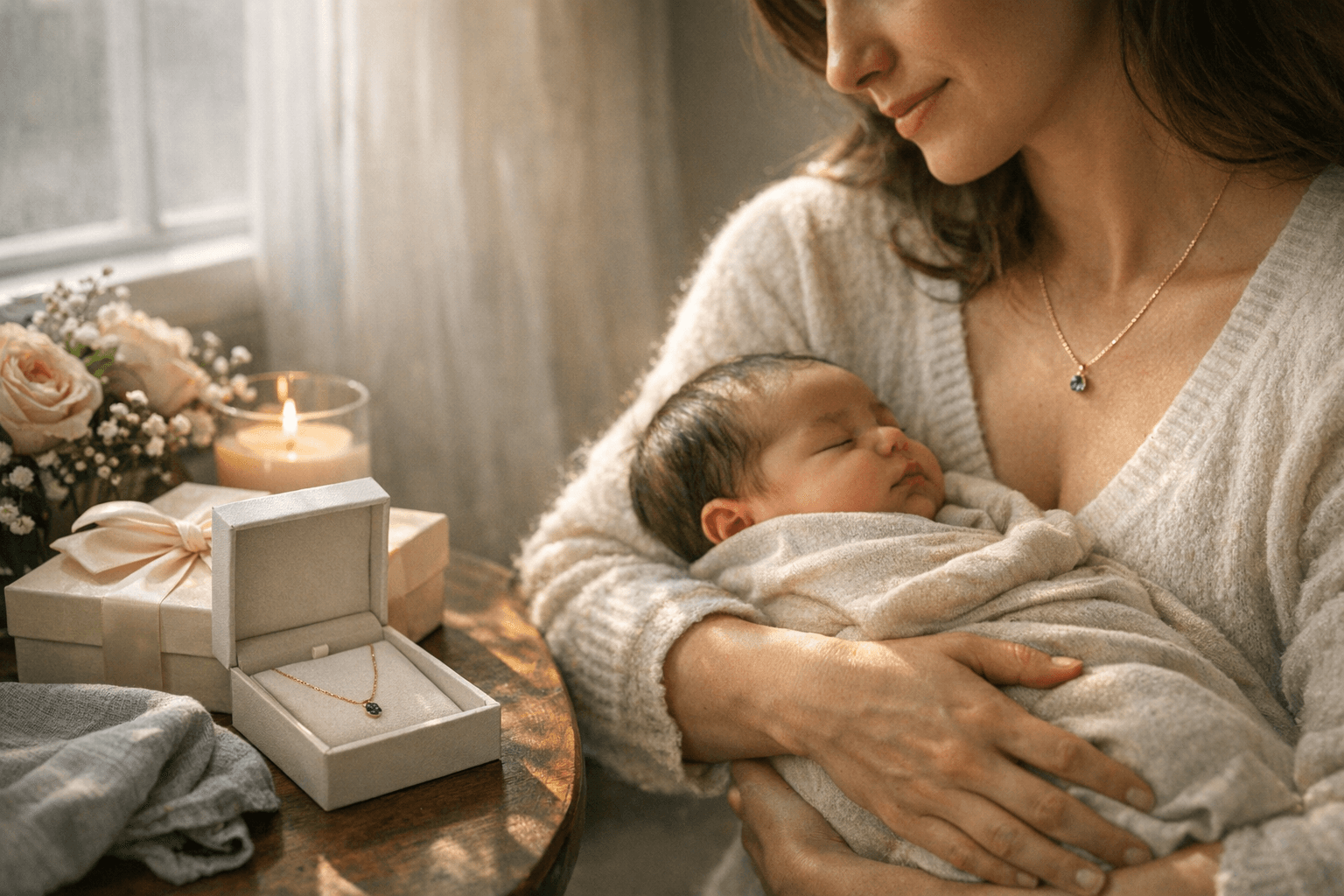 Birthstone Necklace Leads Push Present Ideas for New Moms