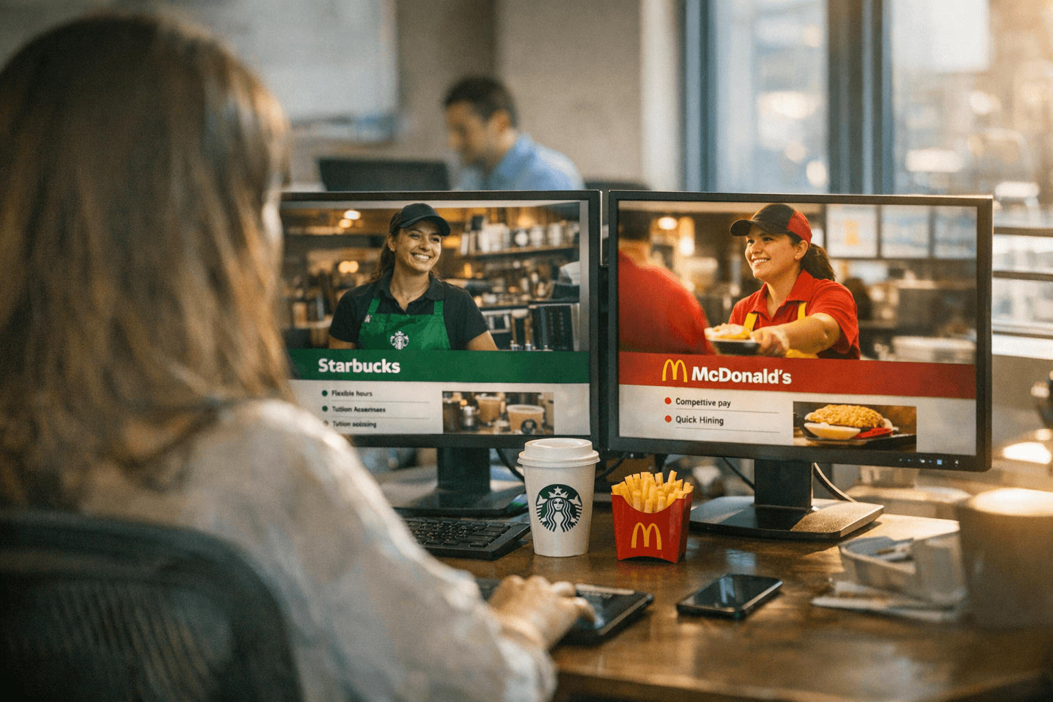 Starbucks and McDonald’s keep battling for restaurant workers online