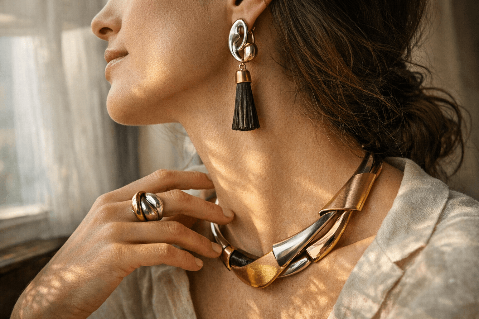 Spring 2026 jewelry trends turn to sculptural forms and mixed metals