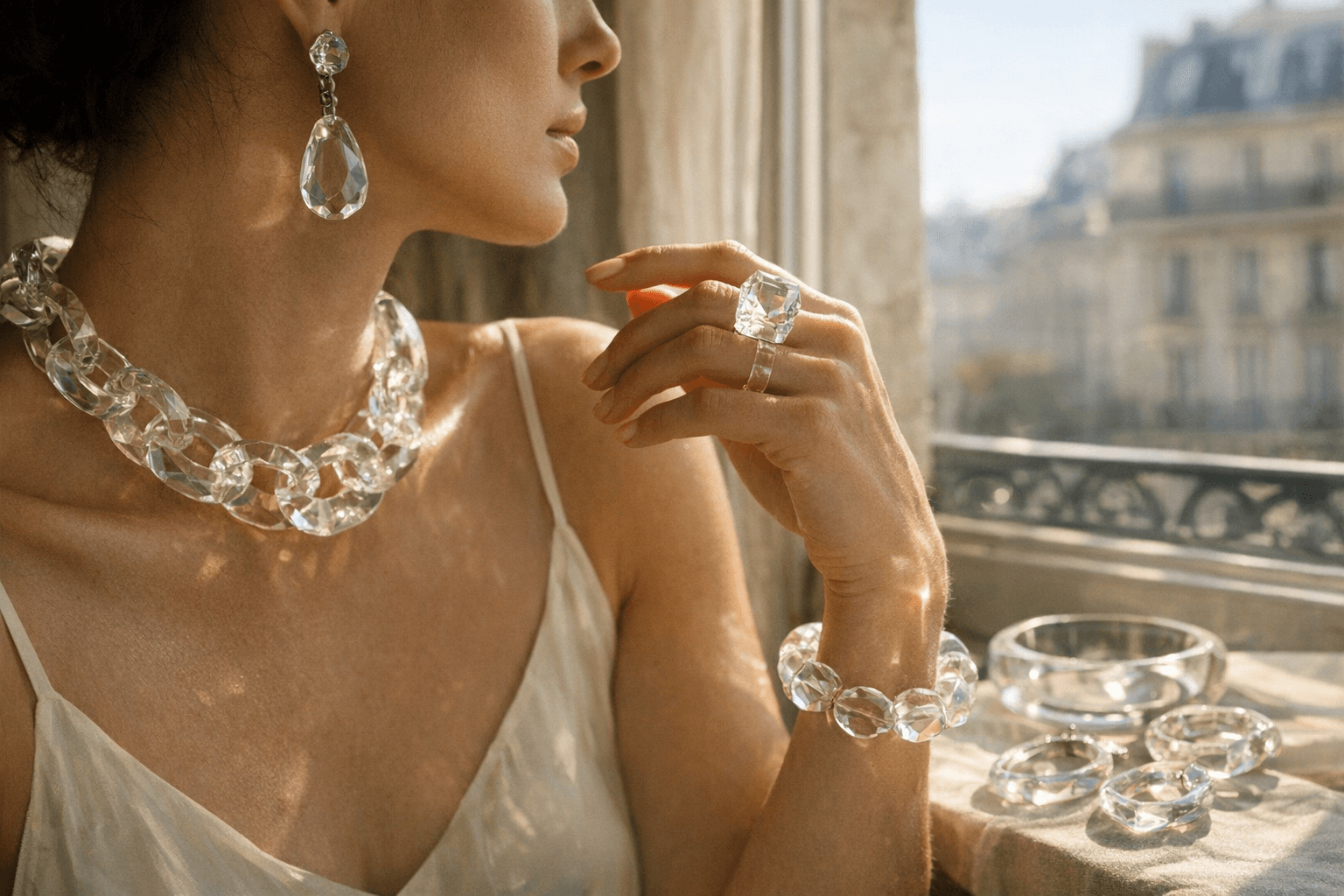 Transparent Jewelry Floats to the Fore on Paris, Milan Runways