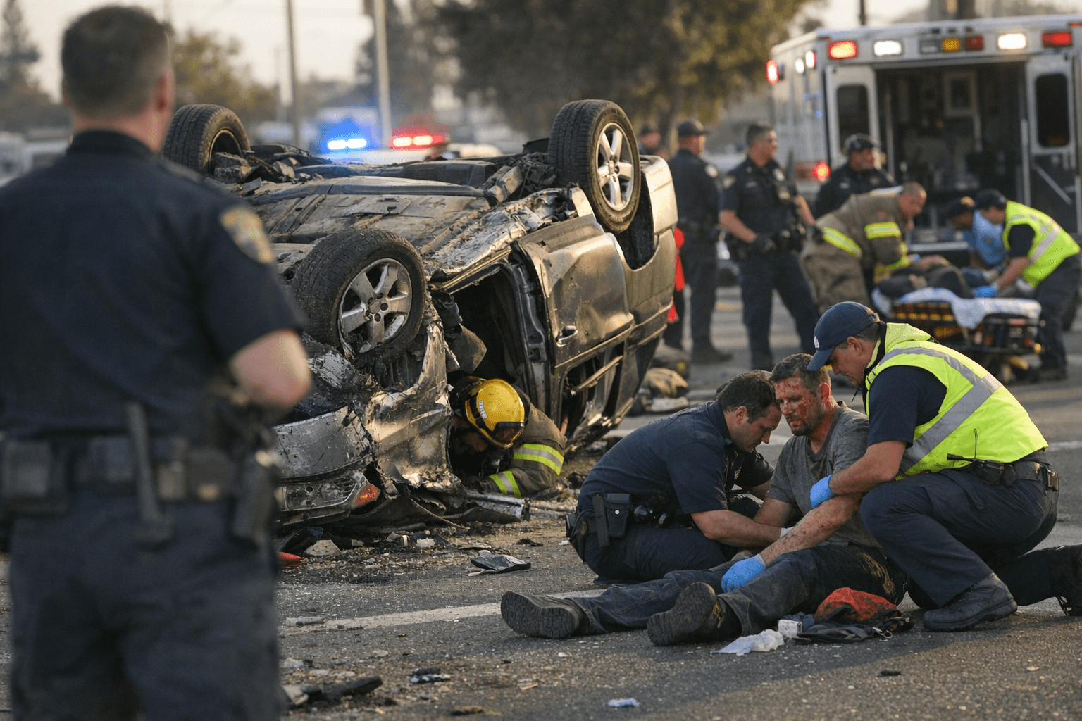 Fresno police chase ends in crash, sends three to hospital