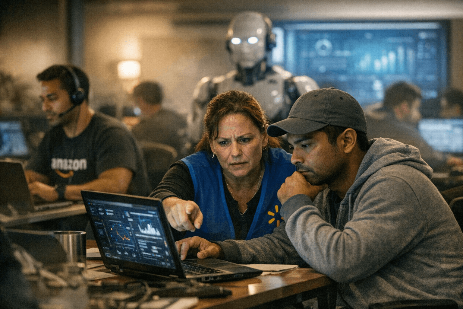 Amazon’s AI push signals tougher tech race for Walmart workers