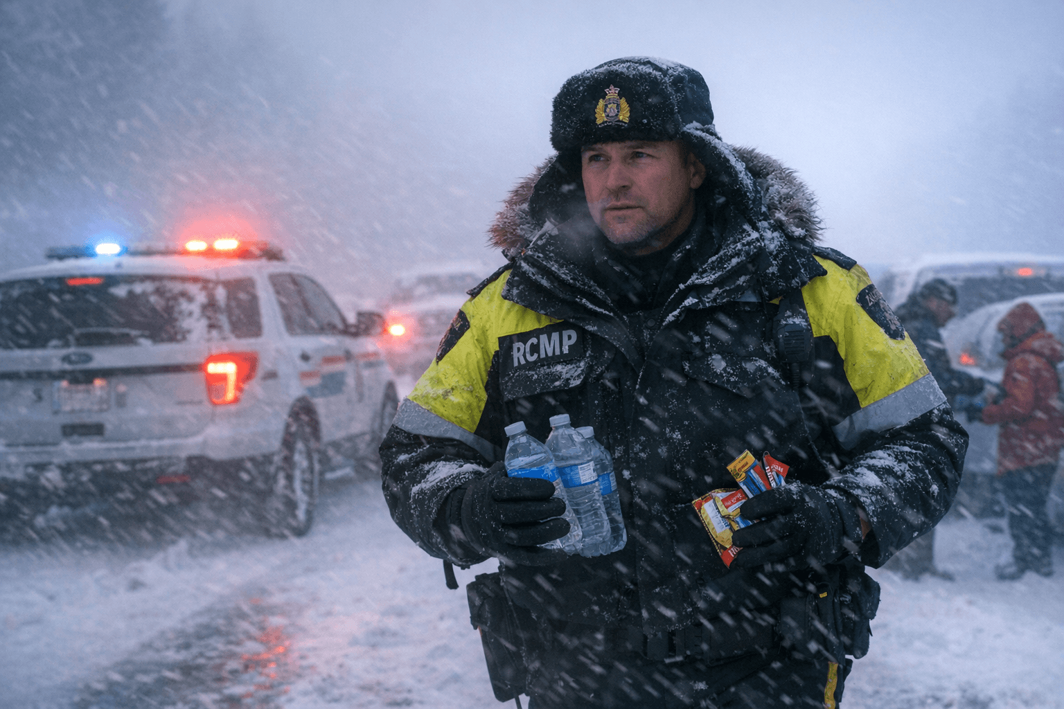 RCMP rushes supplies as Alberta snowstorm strands motorists on Highway 63
