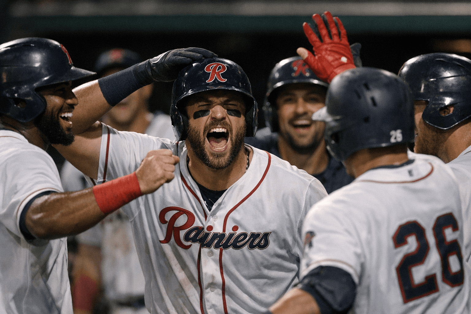 Rainiers erupt for 18 hits, top Oklahoma City 10-5 behind balanced attack