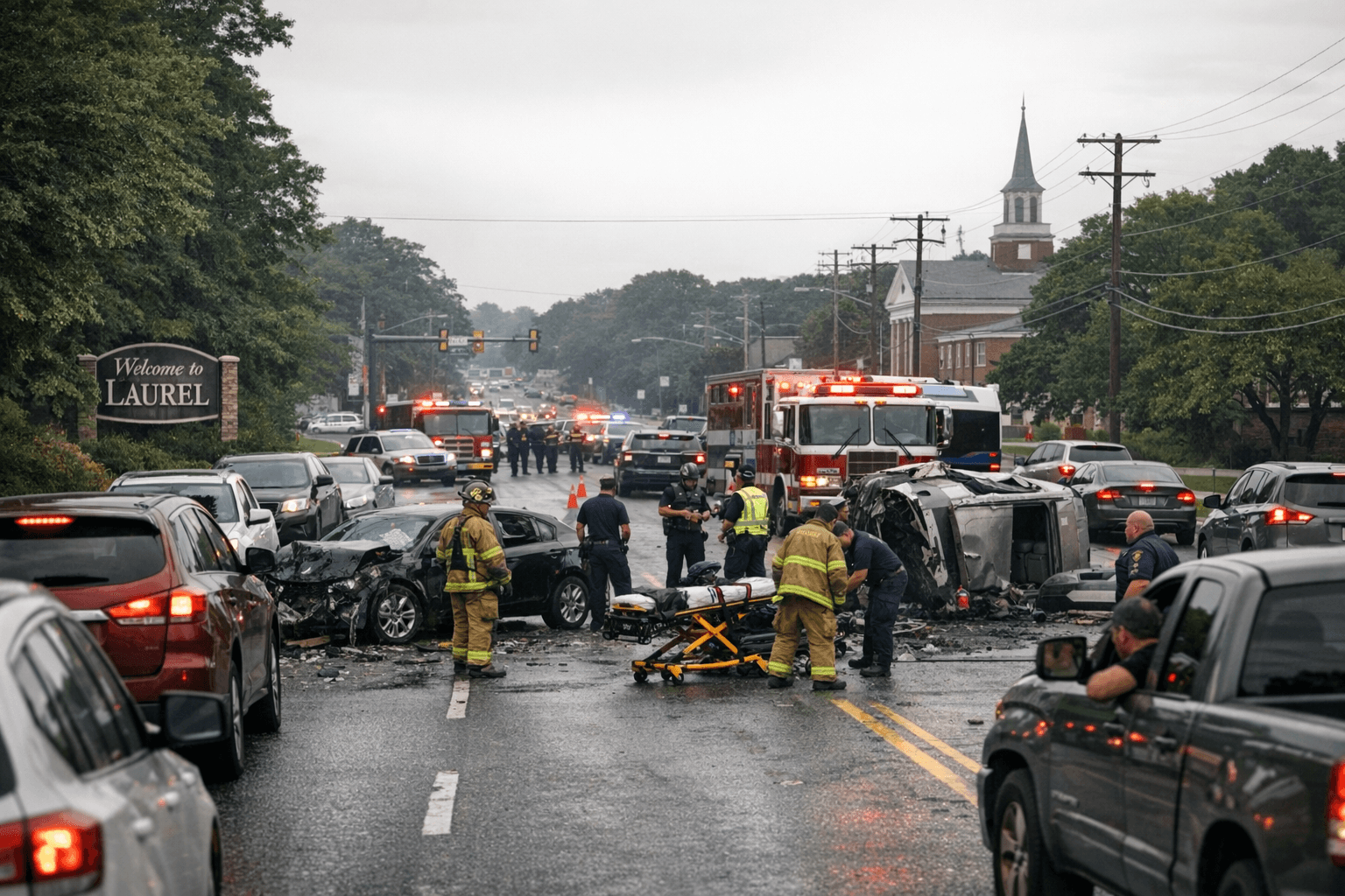 Crash closes all lanes of MD 198 at 11th Street in Prince George's County