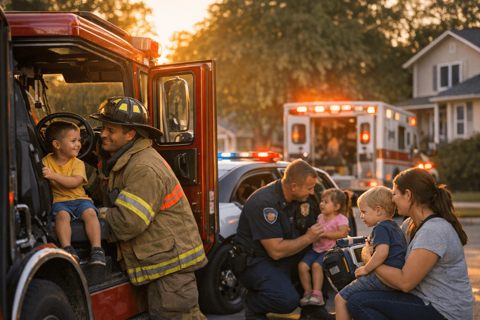 Storm Lake first responders visit early-head start families for Community Hero Day