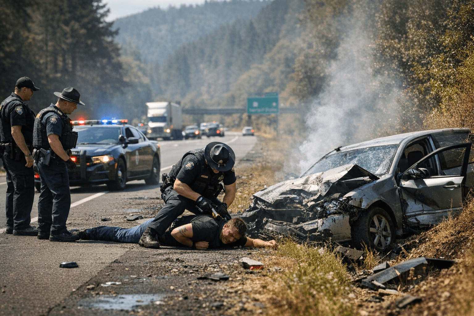 Portland driver leads Oregon State Police chase, crashes near Cottage Grove