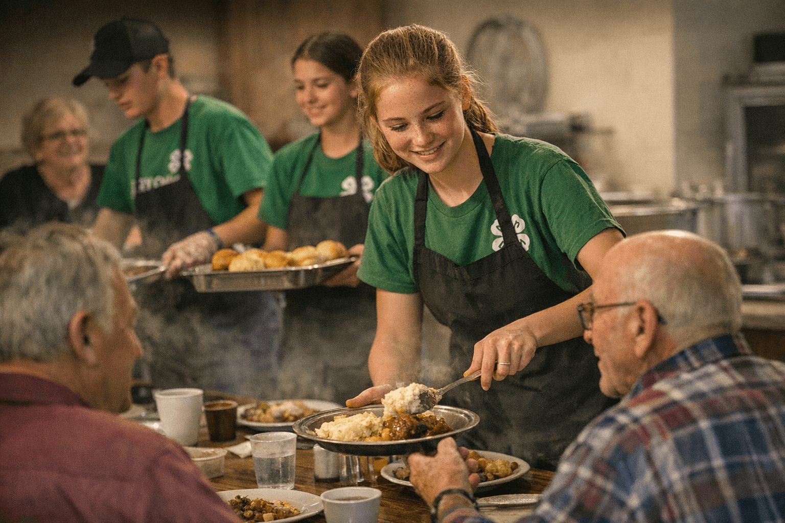 Seedlings 4-H Club serves meal to Stutsman advisory council