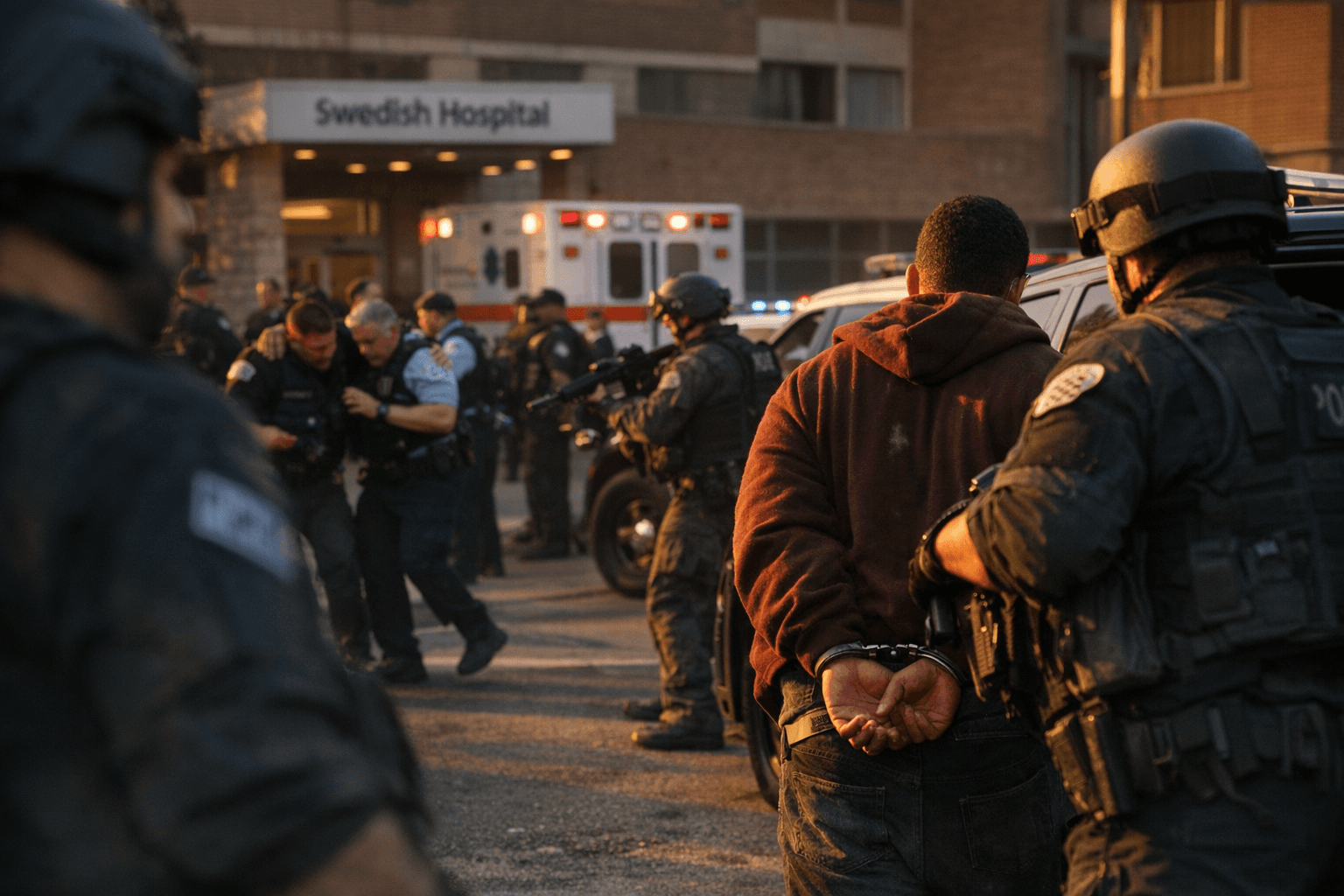 Suspect in Custody After Chicago Hospital Transport Shooting Wounds Two Officers