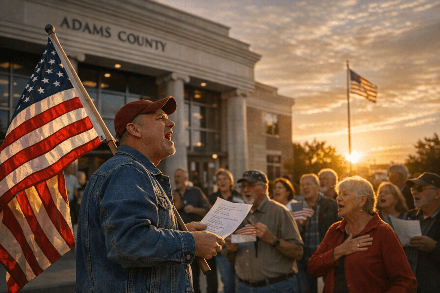 Chris Hicks plans patriotic sing-along outside Adams County commissioners meeting